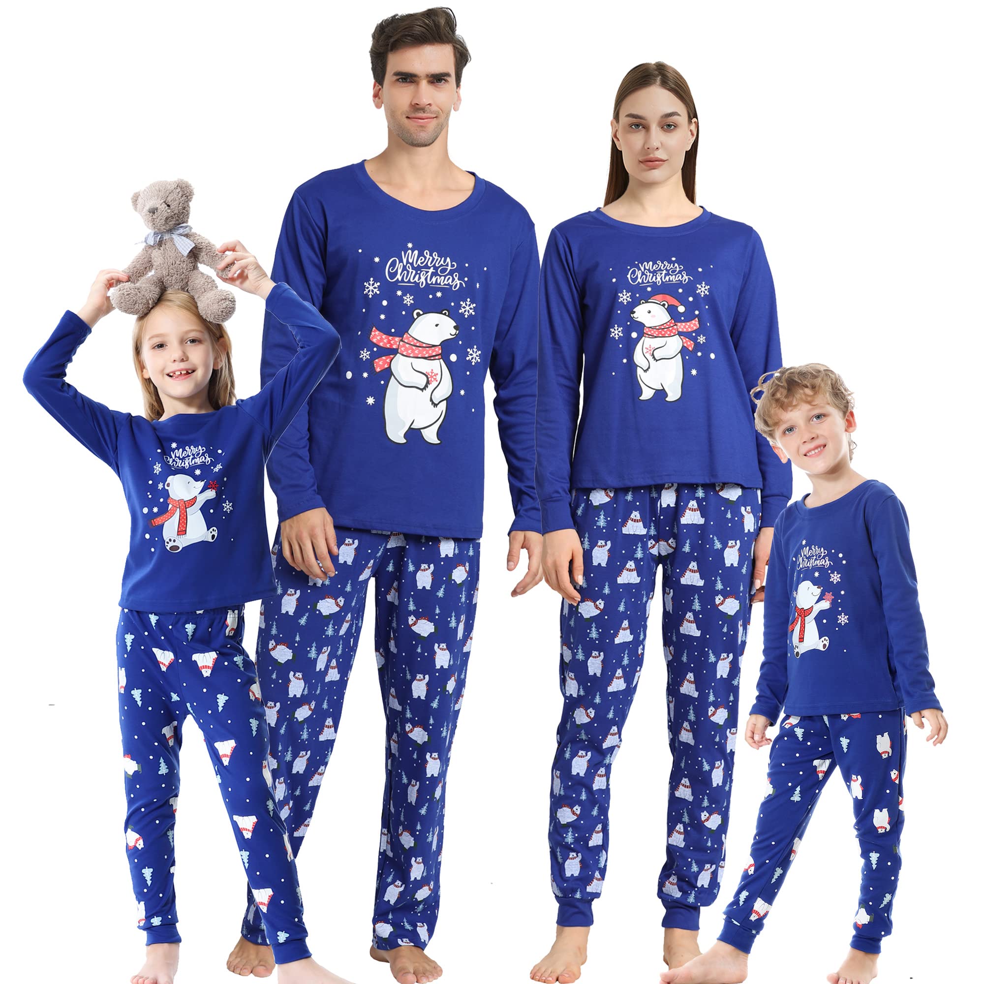 Vopmocld Christmas Family Matching Pajamas - Red Holiday Pjs Set for Family Photos