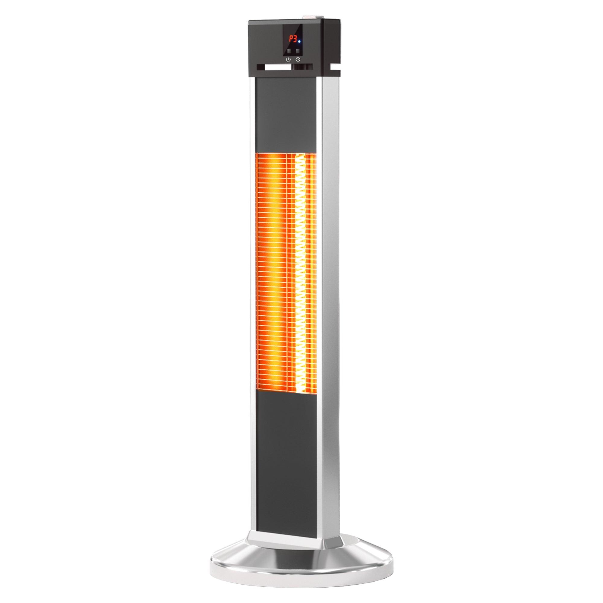 32H 1500W Portable Vertical Infrared Heater with Remote Control - Tip Over Protection & 24H Timer - Perfect for Bedroom, Office, and Indoor Heating