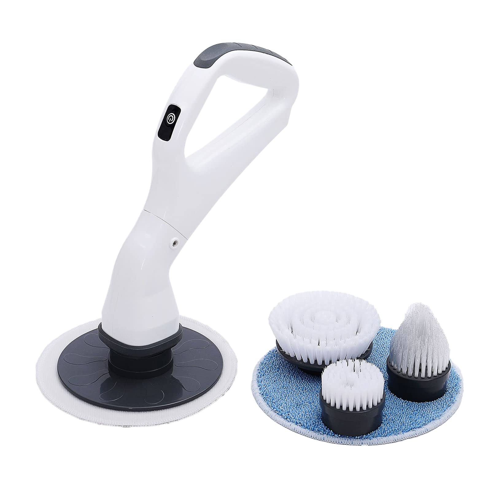 Puseky Electric Cleaning Brush - 4 Brush Heads for House, Bathroom, Kitchen & Car Cleaning | Multifunctional Electric Mop & Scrubber for Deep Cleaning Floors, Tiles, Grout & Vehicles