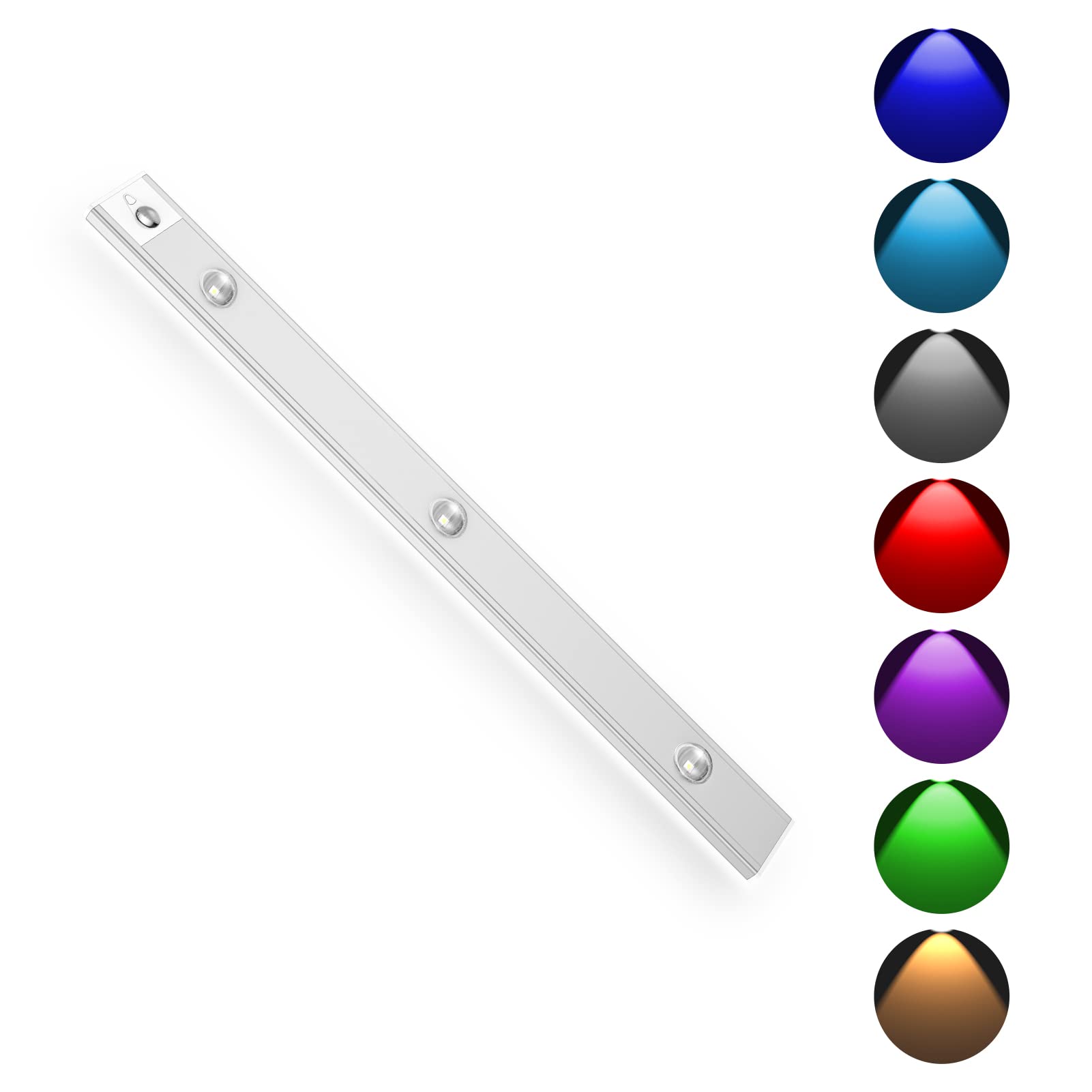 SDAIV Under Cabinet LED Wireless Light - Motion Sensor Battery Operated Kitchen Lighting with 7 RGB Colors for Counter, Closet & Decor | Perfect for Kitchen, Pantry, Wardrobe & Holiday Decoration | Magnetic Mount Installation