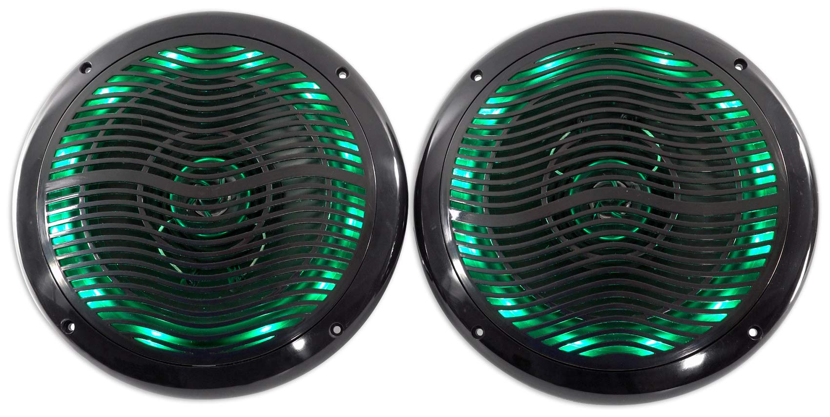 Rockville RMC80LB 8 Inch 800W Marine Boat Speakers with Multi-Color LED Lights & Remote Control - Waterproof Outdoor Audio for Boats, ATVs, UTVs, and Pool Parties