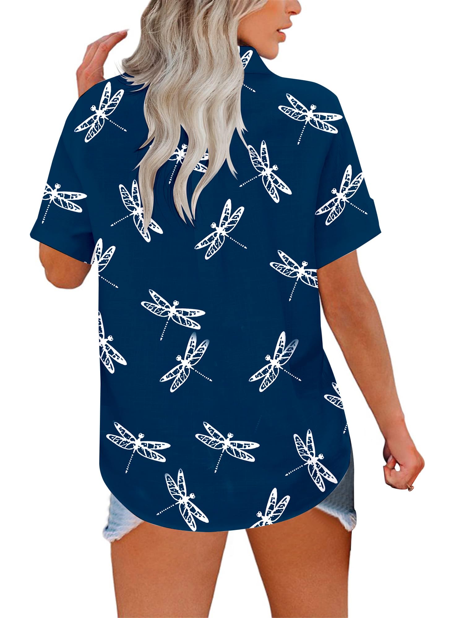 Floral Print V-Neck T-Shirt for Women - Summer Short Sleeve Blouse, Casual & Dressy Floral Top for Outfits, Date Night, and Office Wear