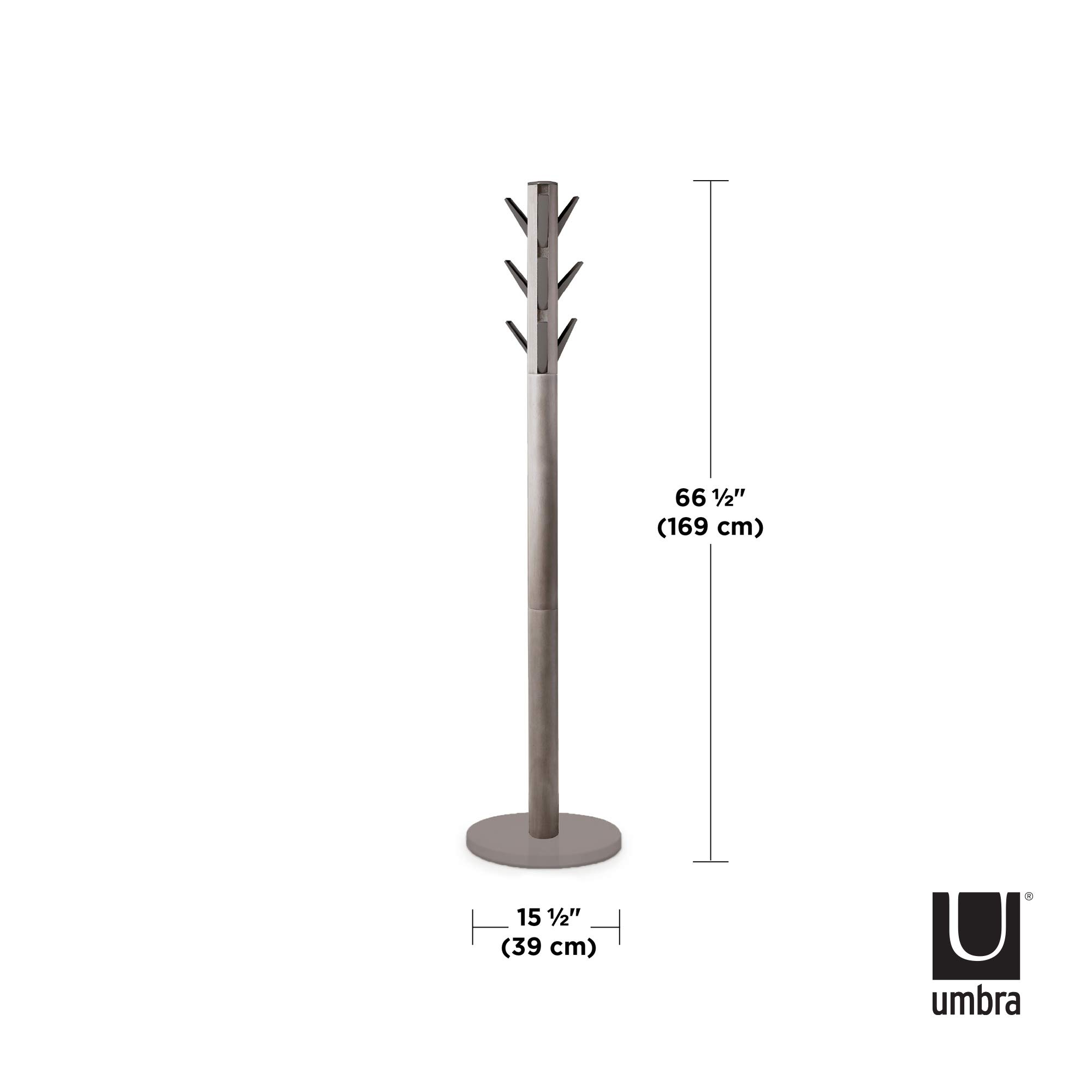 Umbra 320361-918 Flapper Coat Rack - Wall Mounted Entryway Organizer for Jackets, Hats, Scarves & Umbrellas | Space Saving Grey Hanger for Hallway, Bedroom or Mudroom Organization