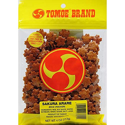 Tamoe Brand Sakura Arare Rice Crackers - 4 oz (Pack of 10 Bags) - Japanese Snacks for Parties, Gifts & Tea Time