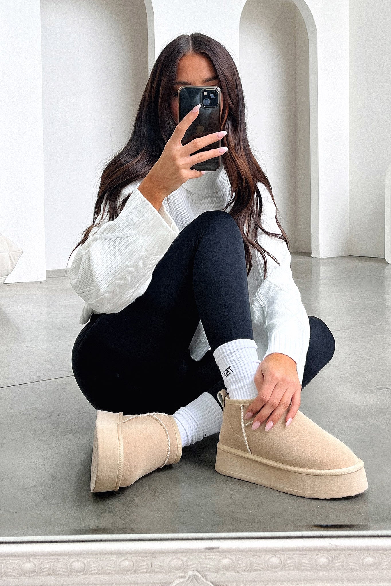 Eesha Women's Platform Boots Sand - Stylish Chunky Heel Ankle Boots for Fall & Winter | Comfortable & Fashionable for Casual Outfits, Parties & Work