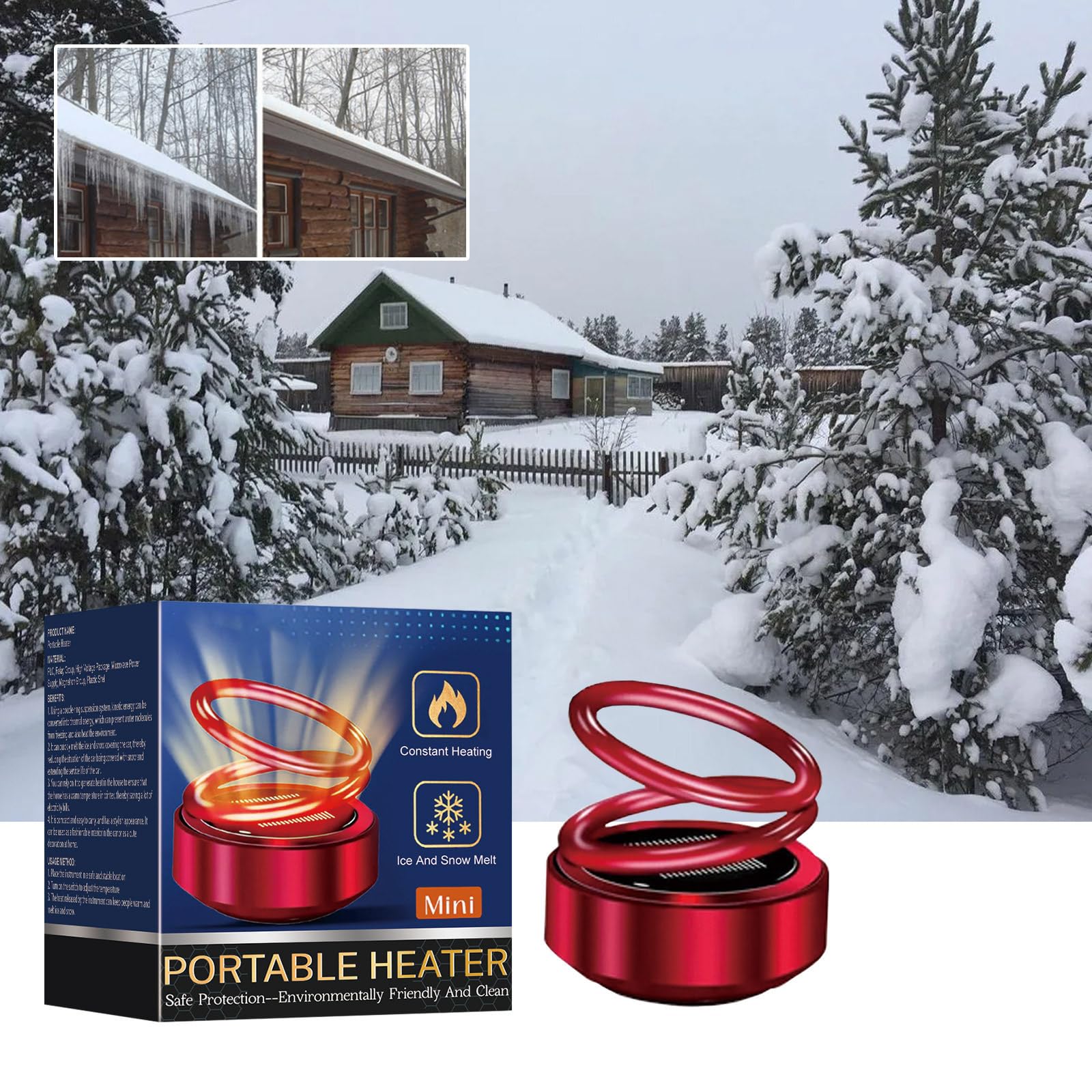 Portable Kinetic Molecular Heater - Fast Heating for Home, Office, and Car - Perfect for Winter, Camping, and Travel