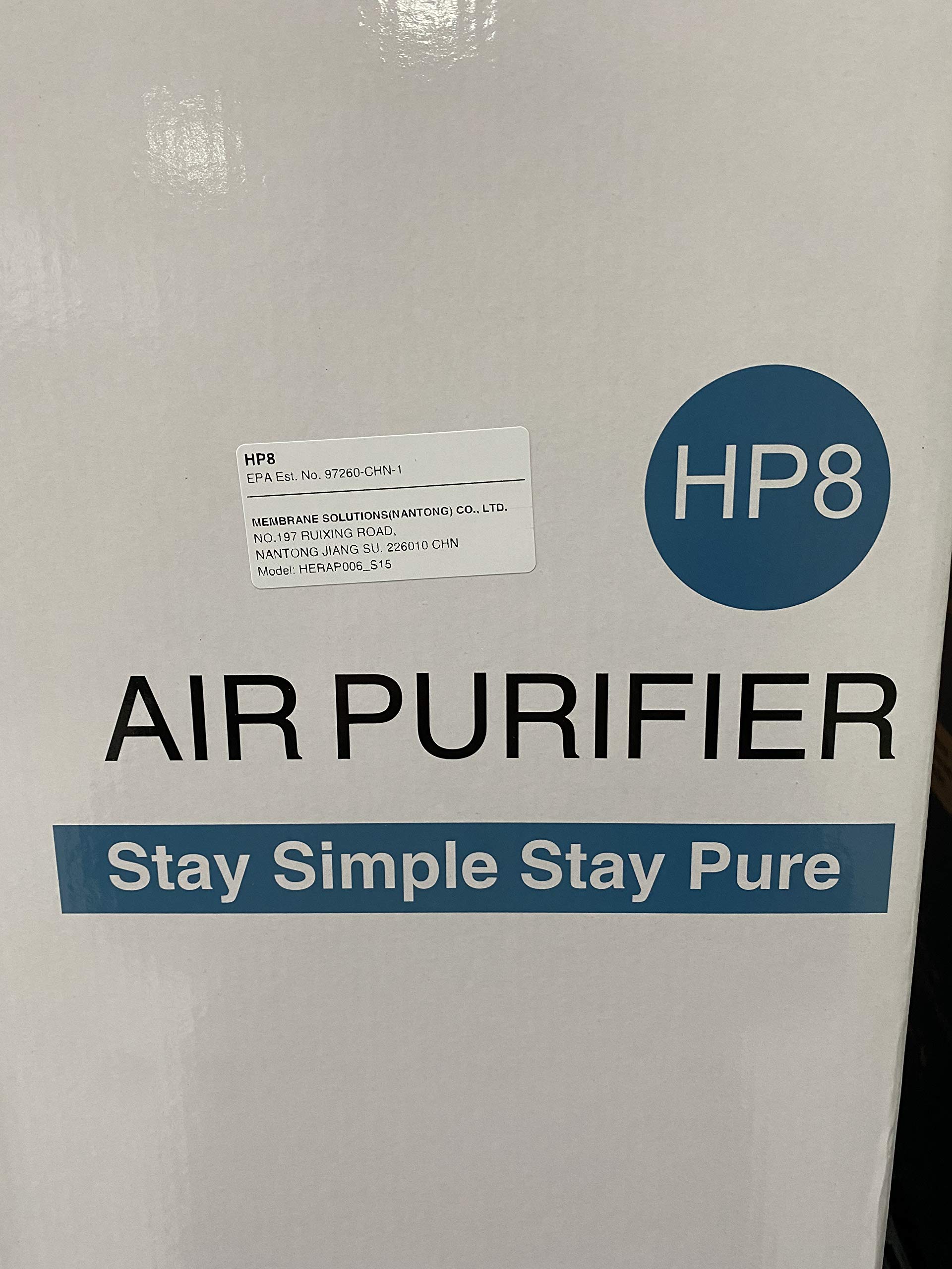 SimPure HP8 True HEPA Air Purifier for Large Rooms - Quiet Home & Office Air Cleaner with Allergen Removal for Pets, Smoke, Dust, Mold - Ideal for Bedrooms, Living Rooms and Workspaces