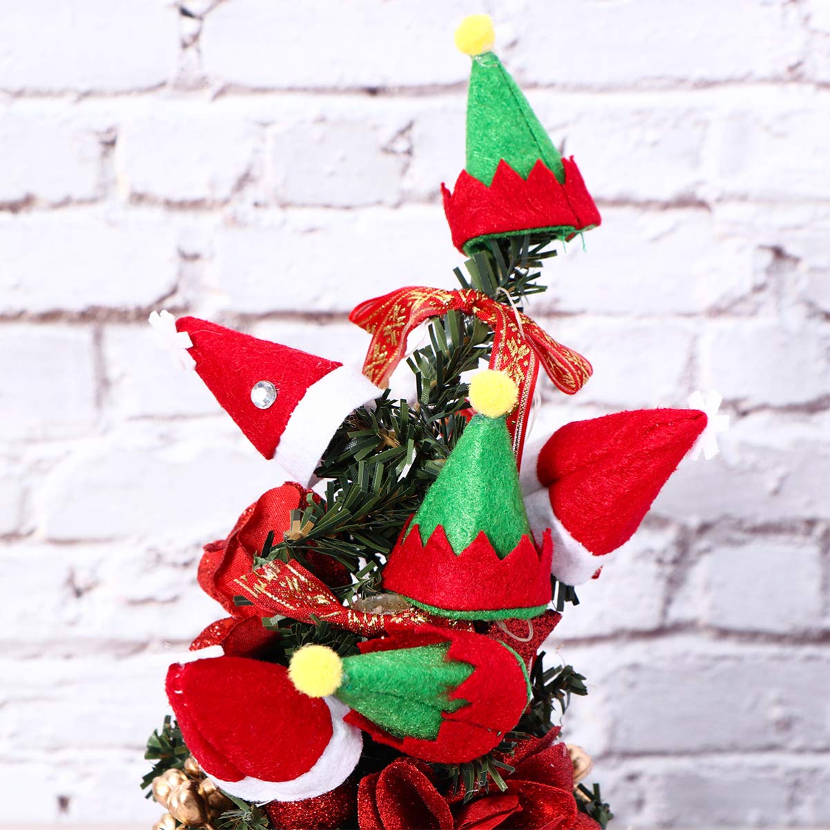 24pcs Mini Santa Hats for Lollipops - Christmas Candy Covers & Party Favors - DIY Crafts, Doll Decorations, Tree Ornaments - Perfect for Holiday Parties, Gift Wrapping & Festive Decor