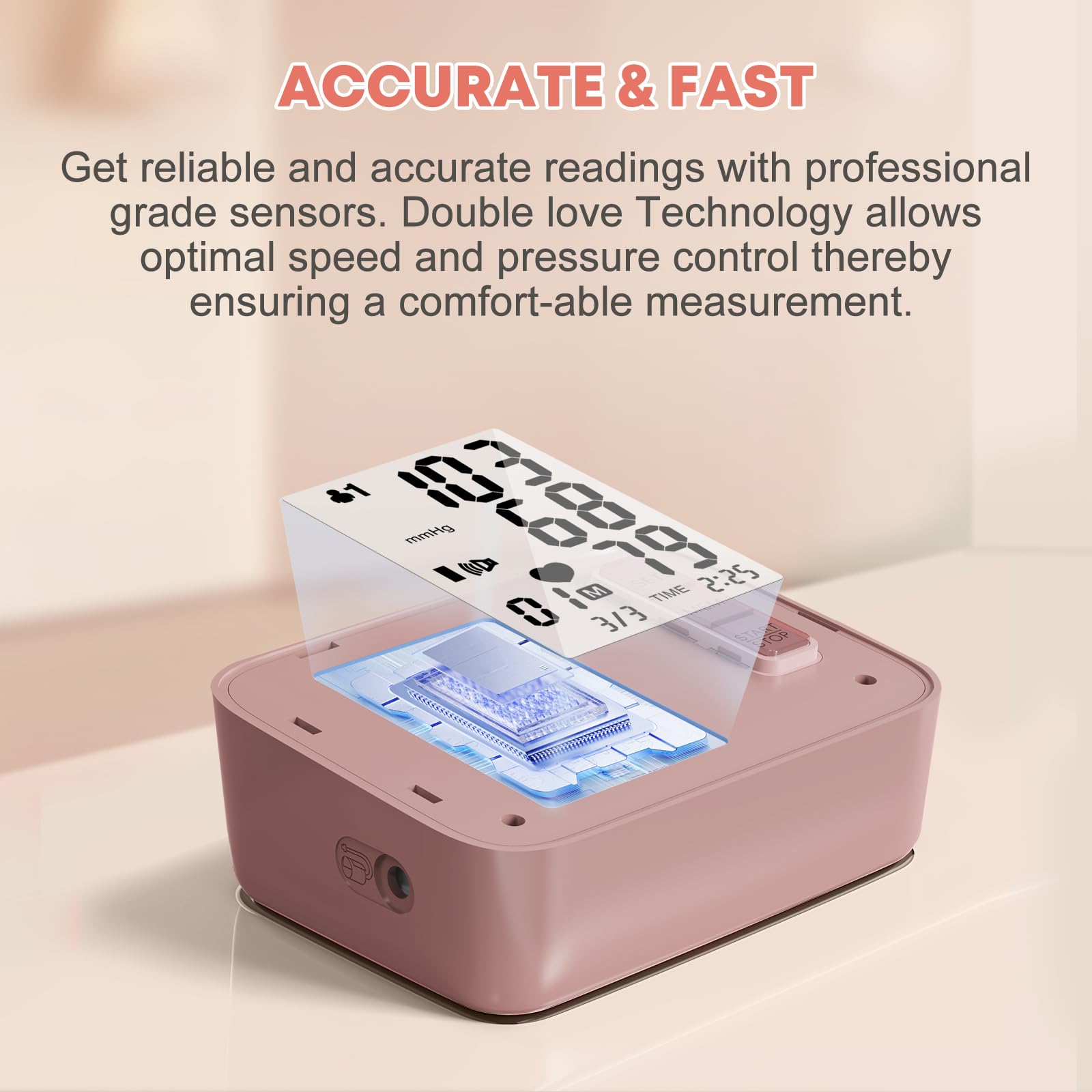 Automatic Blood Pressure Monitor for Home Use - Upper Arm BP Cuff Machine with Adjustable 8.7”-16.5” Cuff, 180 Memory Storage, Digital Display (Pink & Blue Options) - Perfect for Daily Health Tracking & Doctor Visits