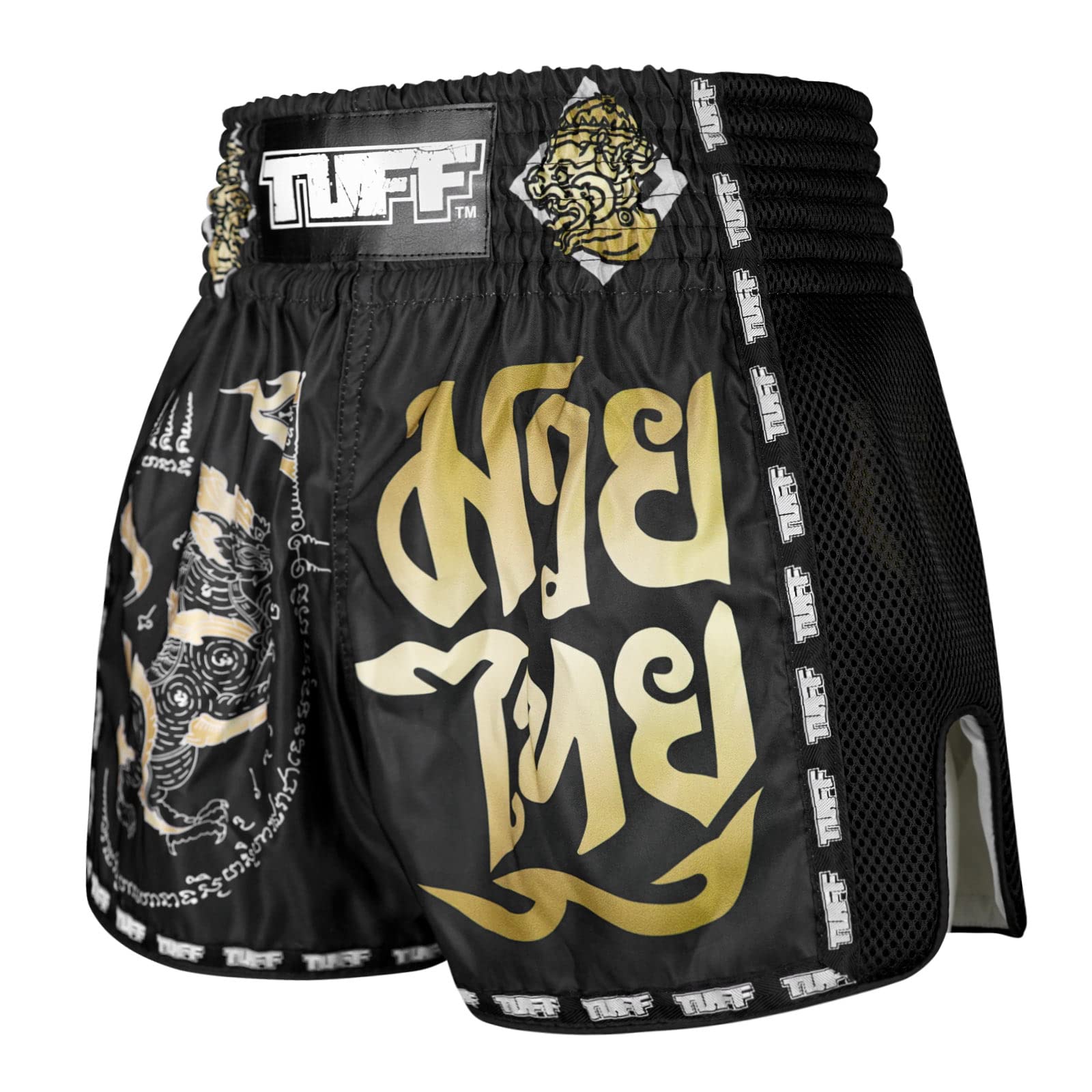 Tuff Sport Retro Muay Thai Shorts - Classic Slim Cut Boxing & MMA Kickboxing Shorts for Men - Perfect for Training, Workouts & Martial Arts Competition