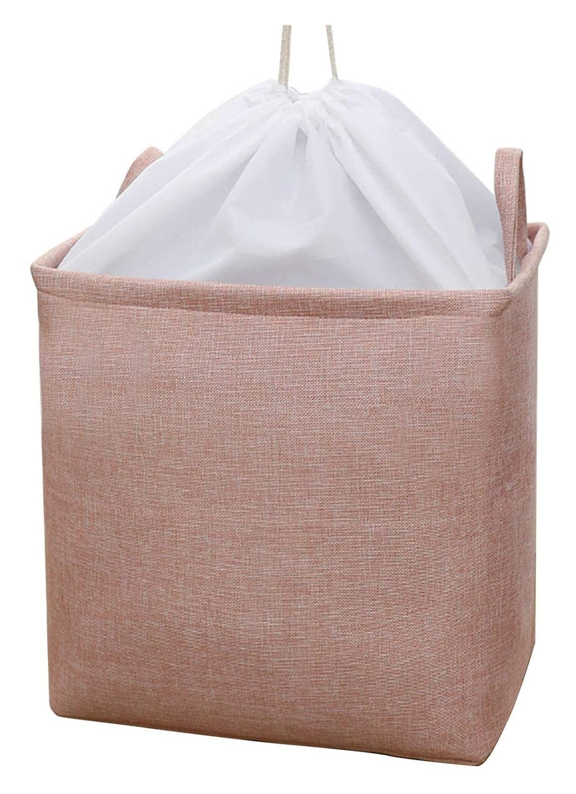 Fangsu Cotton Linen Storage Basket - Foldable Flip-Top Organizer for Home, Laundry, Toys & Cosmetics | Perfect for Closet, Bathroom & Nursery Organization