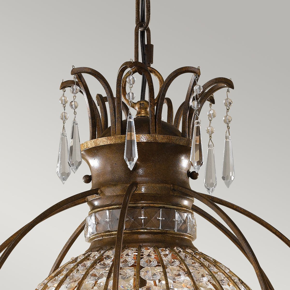 Bellini 1/3Lt Center Ceiling Light - British Bronze Finish - Elegant Dining Room & Bedroom Lighting Fixture