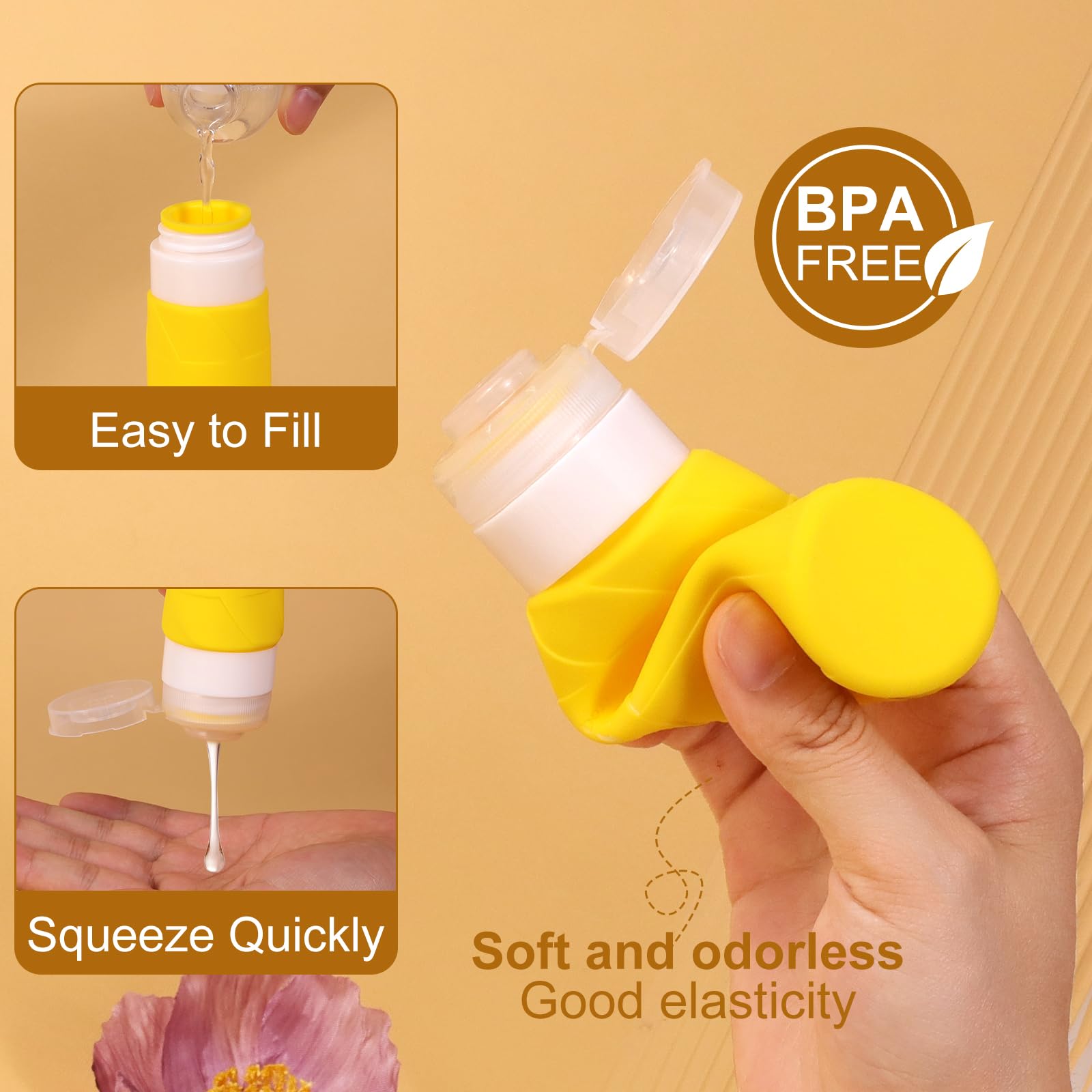 FADVAN 3.3oz TSA Approved Leak Proof Travel Bottles for Toiletries - BPA Free Refillable Squeeze Bottles with Easy Clean Design (Macaron Colors) - Perfect for Air Travel, Gym, Camping & Vacation Essentials