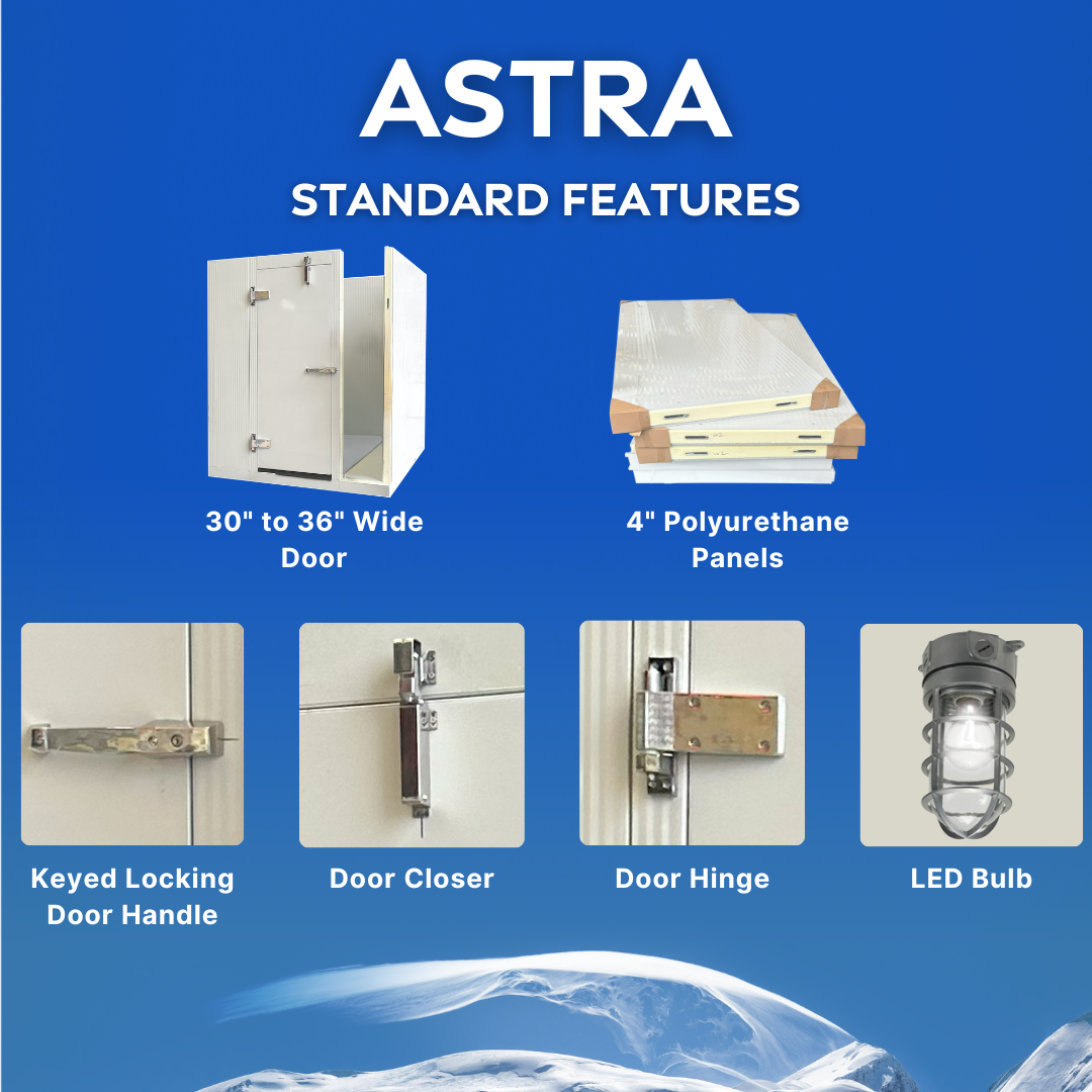 5x6 Walk-In Freezer with Floor - Commercial & Restaurant Use - Heavy Duty Stainless Steel Walk-In Cooler for Food Storage, Grocery Stores, Butcher Shops & Catering Businesses