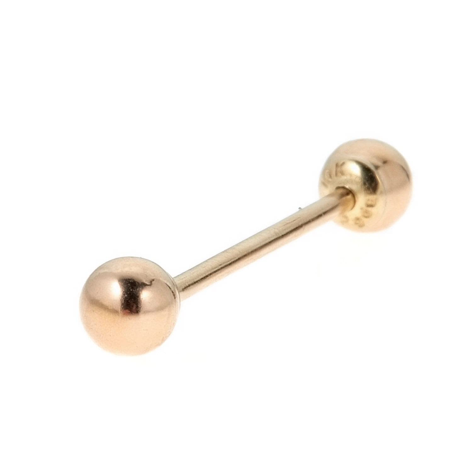 10K Solid Gold Barbell Piercing - Industrial Barbell Earrings for Men & Women | Hypoallergenic Body Jewelry Gift for Wedding Guest, Birthday, Anniversary | Perfect for Everyday Wear & Special Occasions