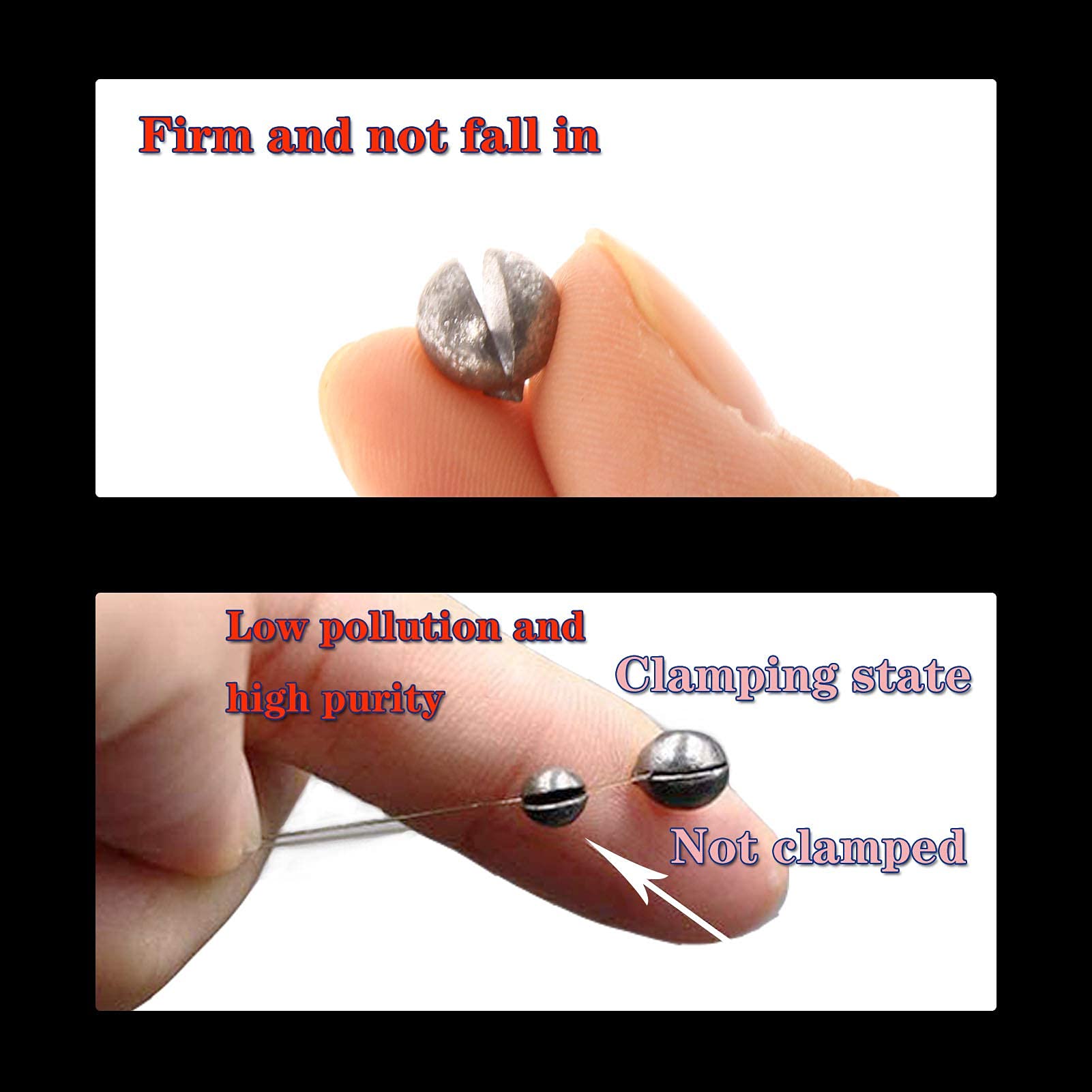 400pcs Removable Split Shot Fishing Sinkers Kit - 5 Sizes (0.014-0.088 oz) for Croch, Bass & Freshwater Fishing | Lead-Free Weights for Perfect Casting & Bait Control