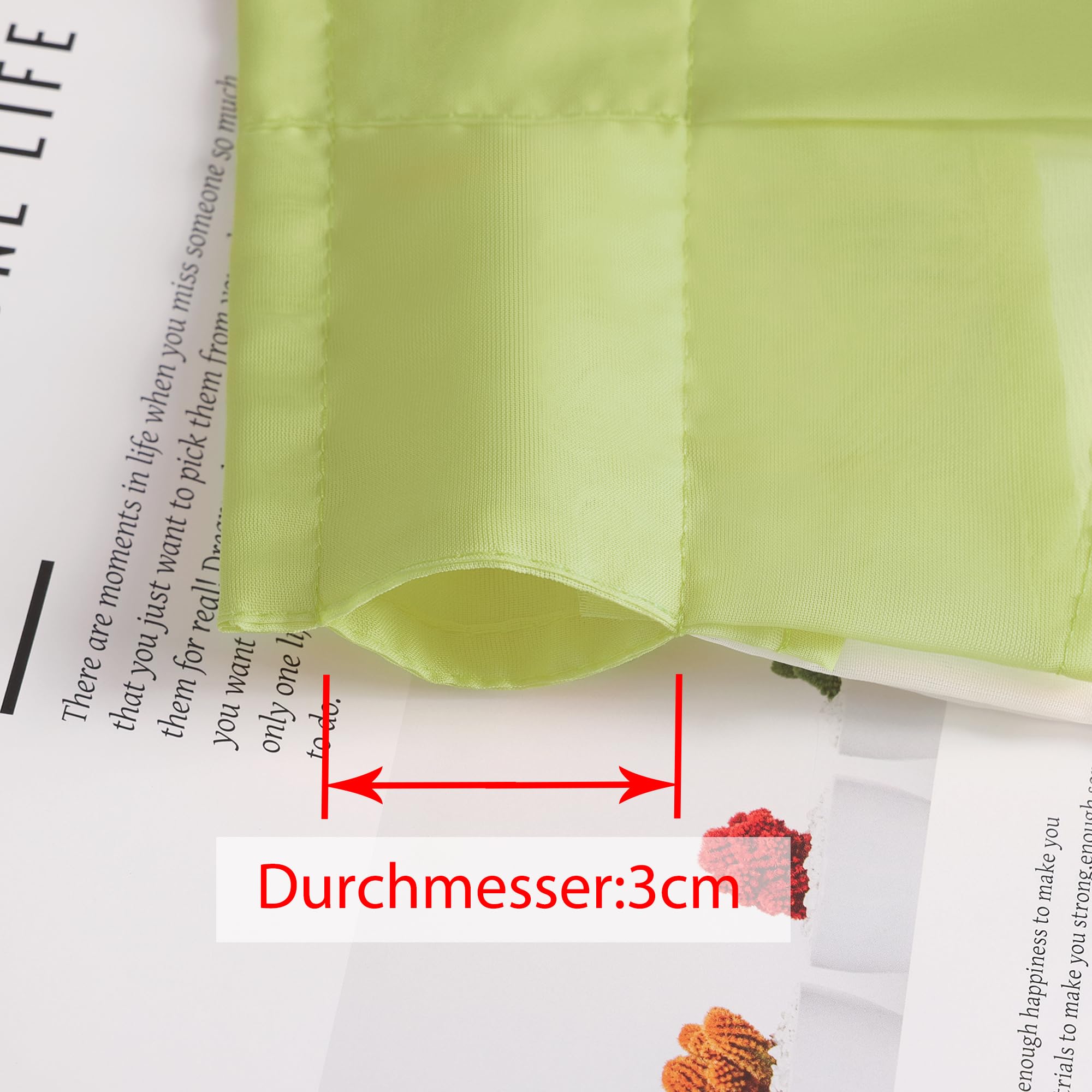 Green Window Valance Rod Pocket Sheer Voile Swag Curtain with Pleated Roman Shades - 1 Piece (47x49 Inches) - Perfect for Kitchen, Living Room & Bedroom Windows