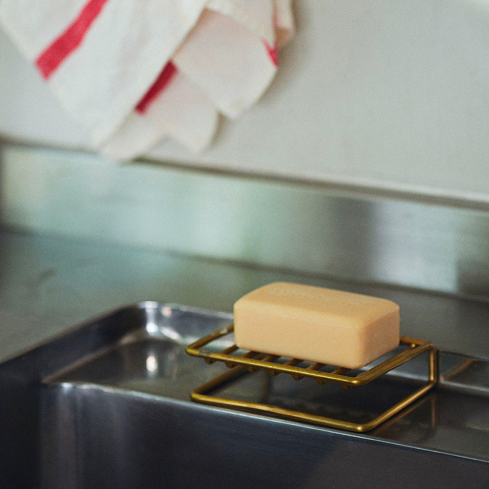 Premium Brass Soap Dish Holder - Elegant Bathroom Organizer for Bar Soap | Perfect for Sink Countertops, Vanities & Spa Decor