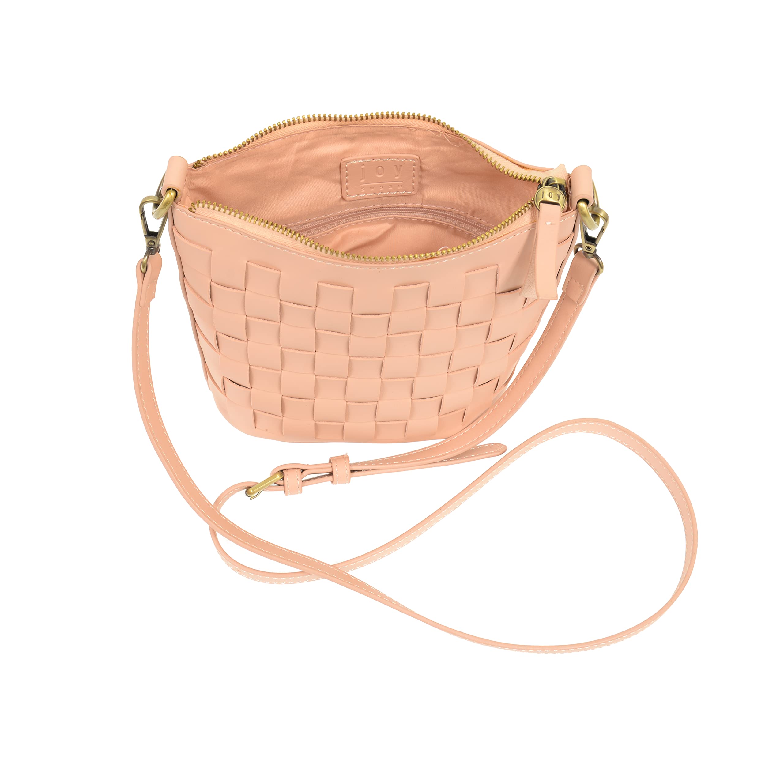 Joy Susan Maci Woven Crossbody Bag - Vegan Leather Purse for Women, Stylish Shoulder Handbag for Daily Use, Work, Shopping & Travel