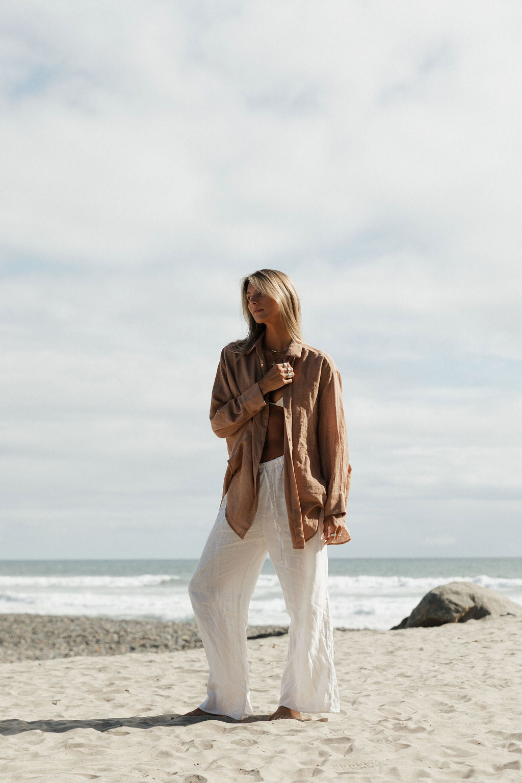 Oversized Button Down Shirt for Women - Casual Summer Poolside Cover Up - Perfect for Beach, Vacation, and Relaxing Outdoors