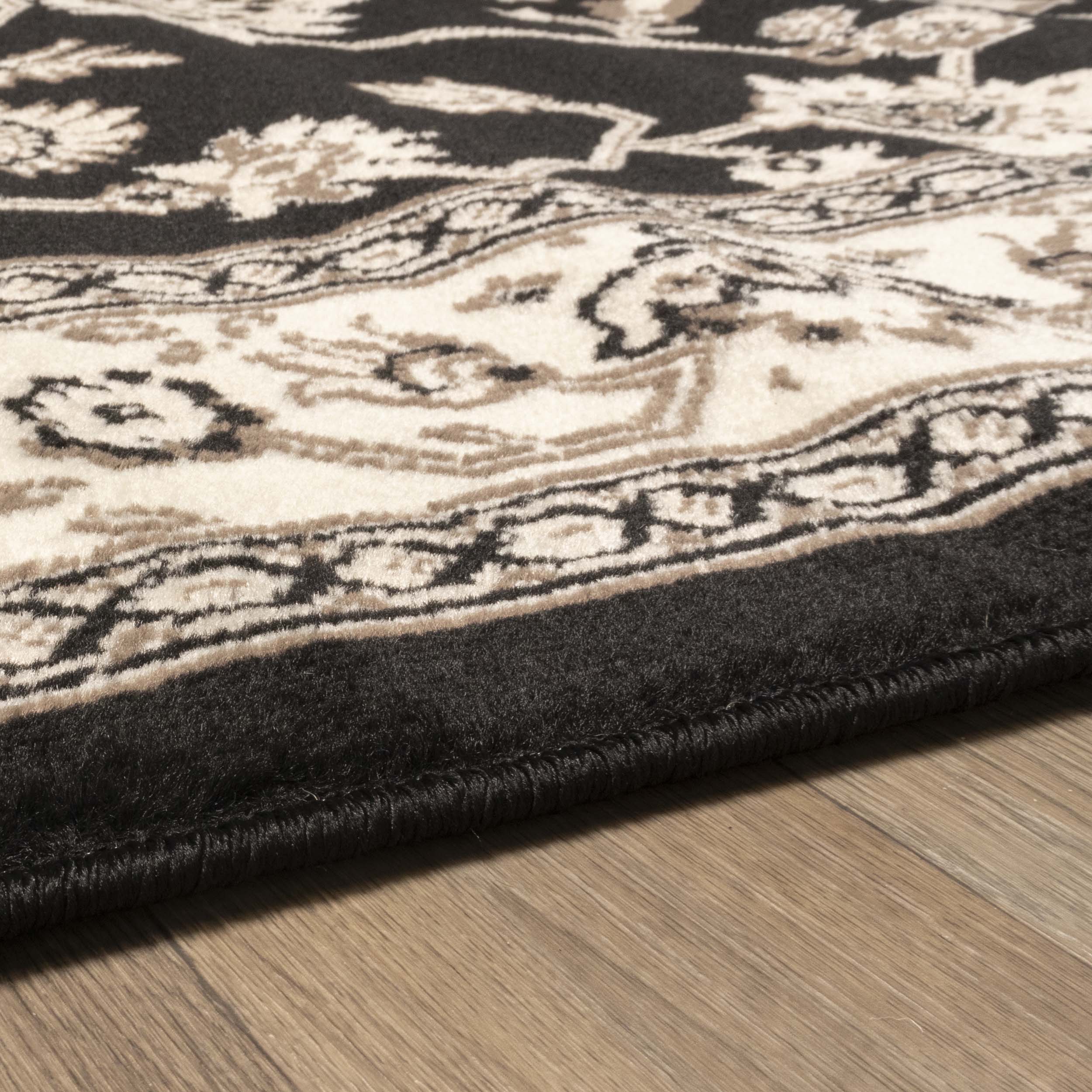 Kingfield Traditional Floral Indoor Area Rug - Non-Slip Soft Living Room Bedroom Runner Carpet - Perfect for Home Decor, Hallway, and Entryway