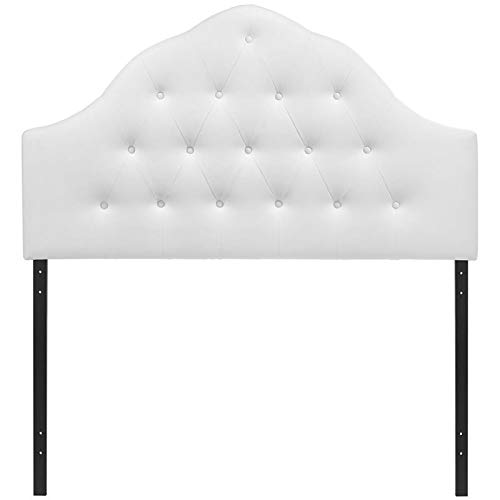 Modway Sovereign Tufted Button Faux Leather Upholstered King Size Headboard in White - Elegant Bedroom Decor for Modern Master Bedrooms & Guest Rooms