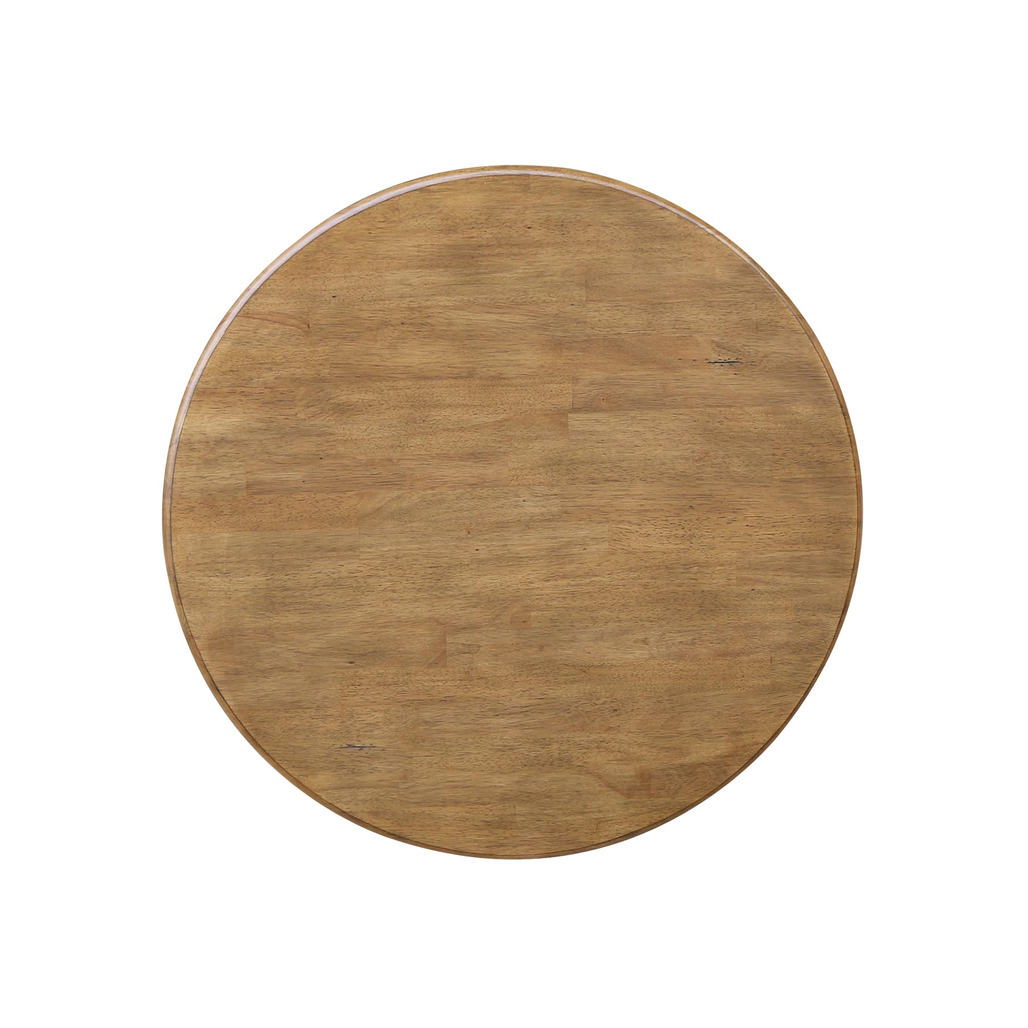 36-inch Round Pedestal Dining Table - Hickory & Stone Finish - Perfect for Kitchens, Dining Rooms & Outdoor Entertaining
