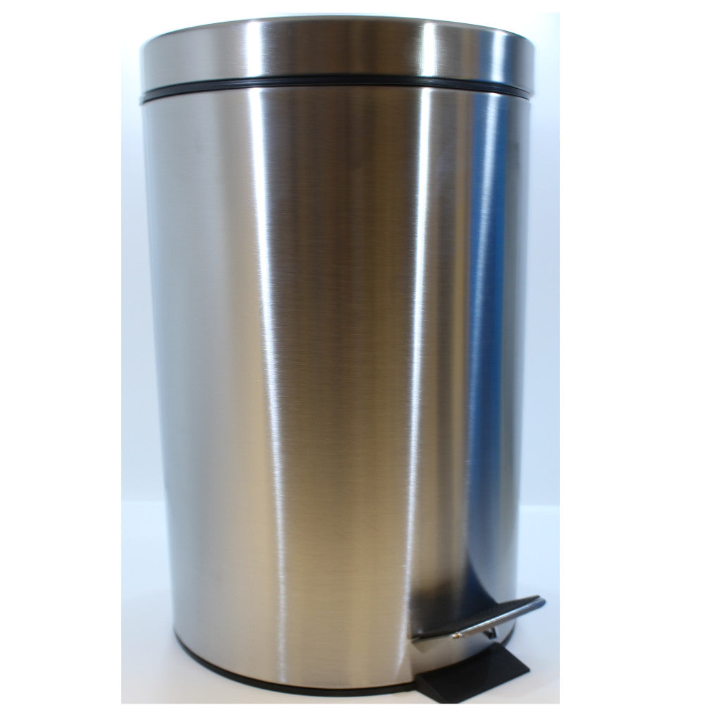 ITY Stainless Steel Trash Can 12L/3.2 Gallon - Modern Kitchen Waste Bin with Lid & Foot Pedal - Perfect for Home, Office & Restaurant Use