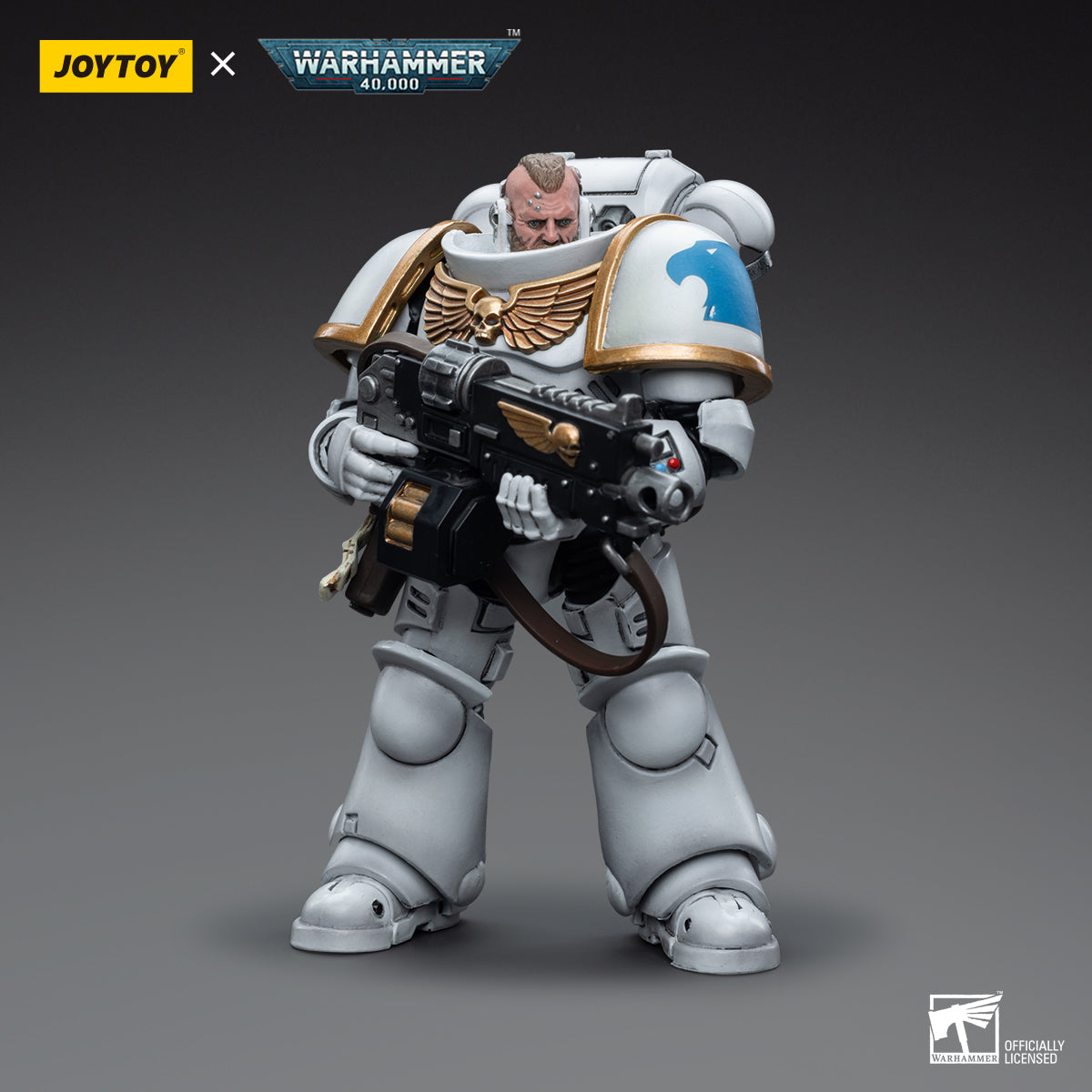 1/18 JOYTOY Warhammer 40K Space Marines White Consuls Intercessors Action Figure Set (3pcs) - Perfect for Collectors, Wargaming, and Tabletop Battles