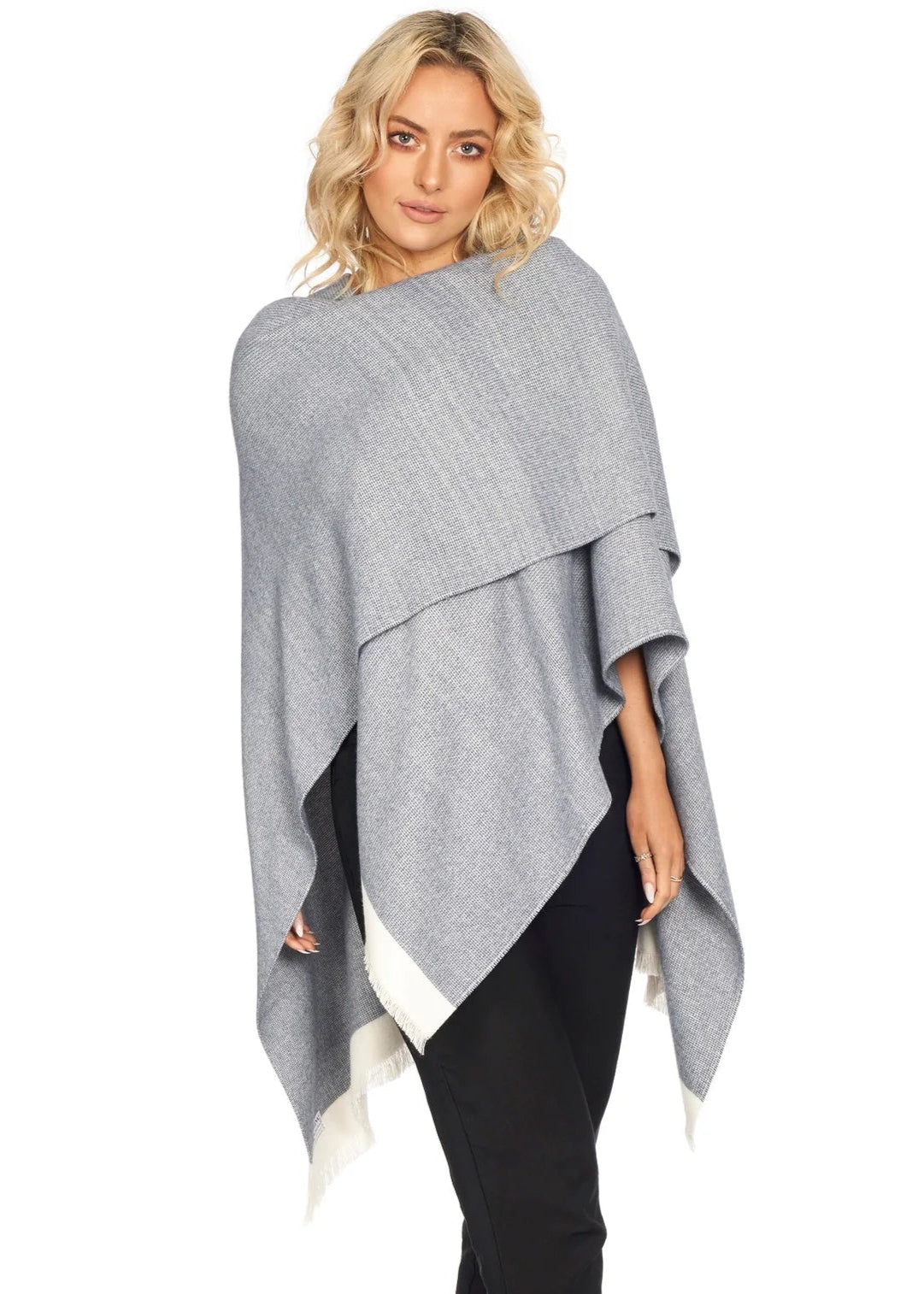 Jimmy Hourihan Fringed Shawl - Pepper & Salt Design | Soft & Stylish Wrap for Women | Perfect for Fall, Winter & Evening Events