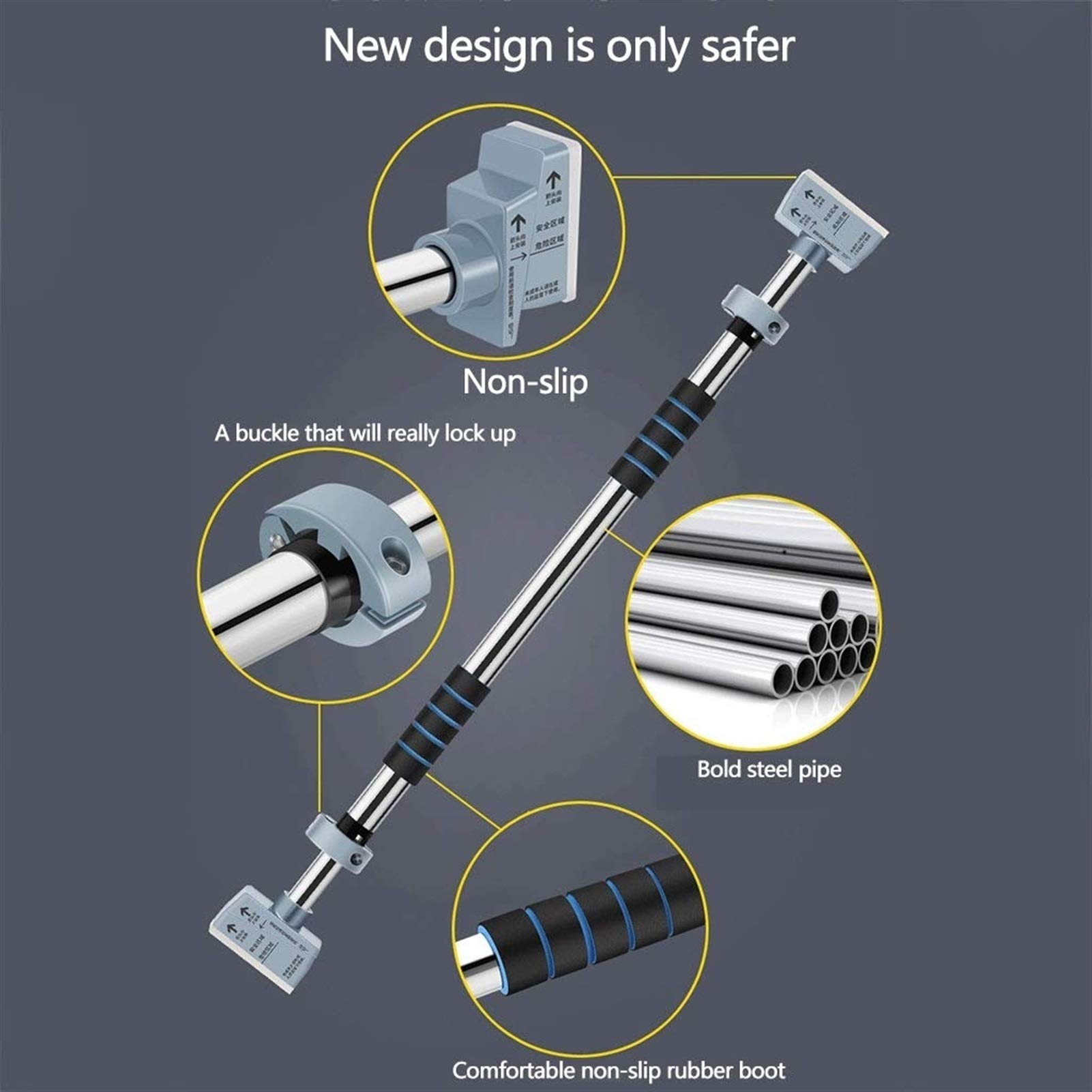 ZAIHW Heavy Duty Pull Up Bar for Doorway - No Drill Chin Up Bar for Home Gym, Upper Body Workout Equipment for Strength Training - Perfect for Home Fitness, Calisthenics & CrossFit Training