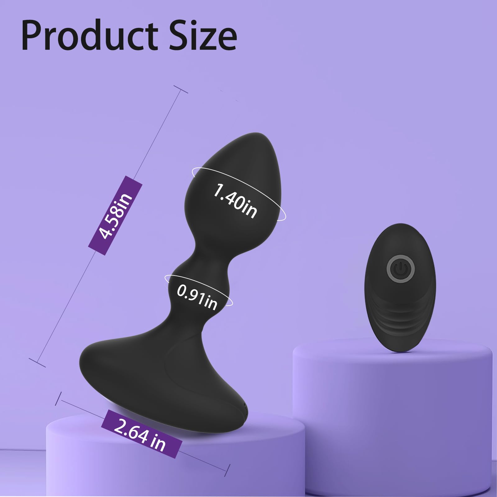 Remote Control Anal Plug Vibrator with APP - 10 Vibration Modes Prostate Massager for Men & Women, Couples Sex Toy - Perfect for Solo Play, Partnered Fun & BDSM Exploration (Black)