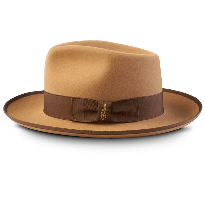 Bellissimo Fox Fedora Hat in Camel Color - Stylish Vintage Wool Felt Hat for Men & Women - Perfect for Outdoor Events, Weddings, and Fashion Accessories
