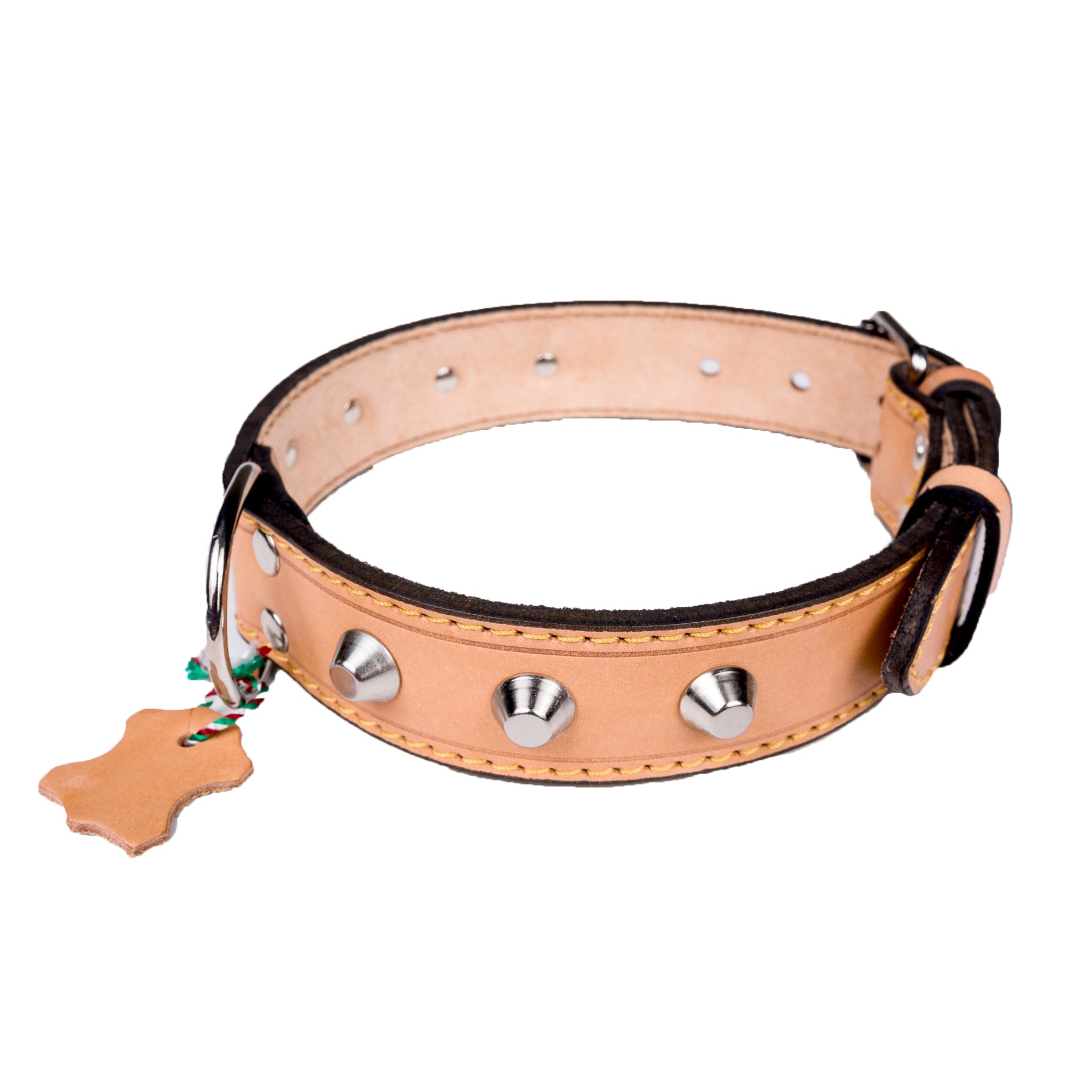 European Leather Studded Dog Collar - Medium Size, Stylish & Durable for Small to Medium Dogs - Perfect for Training, Walks & Fashion Accessories