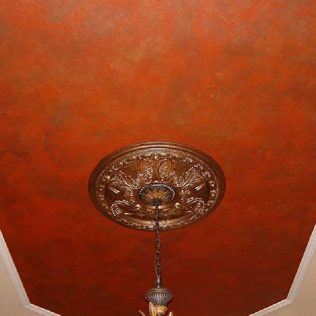 Ekena Millwork Granada Ceiling Medallion 24 Inch - Hand Painted Cream Finish, 23.5