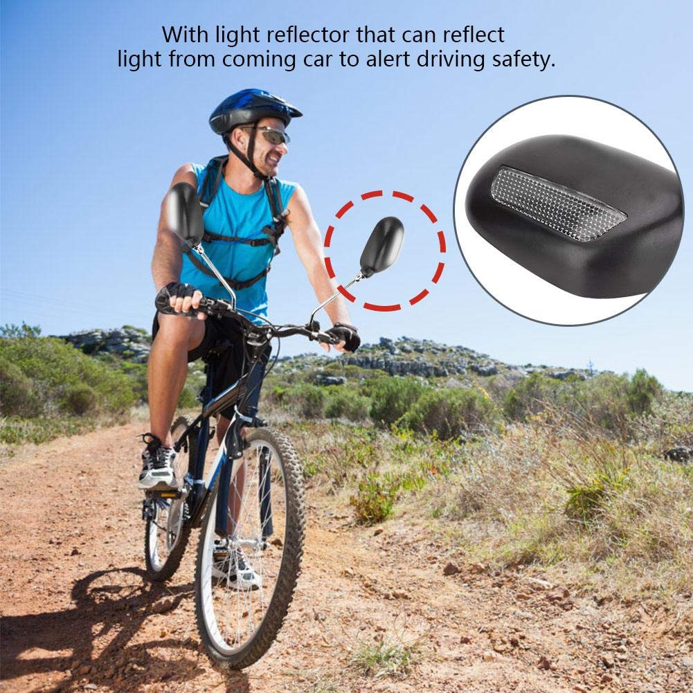 360° Rotating Rear View Bike Mirror - Adjustable Handlebar Safety Mirror for Mountain & Road Cycling - Perfect for Commuting, Touring & Off-Road Adventures
