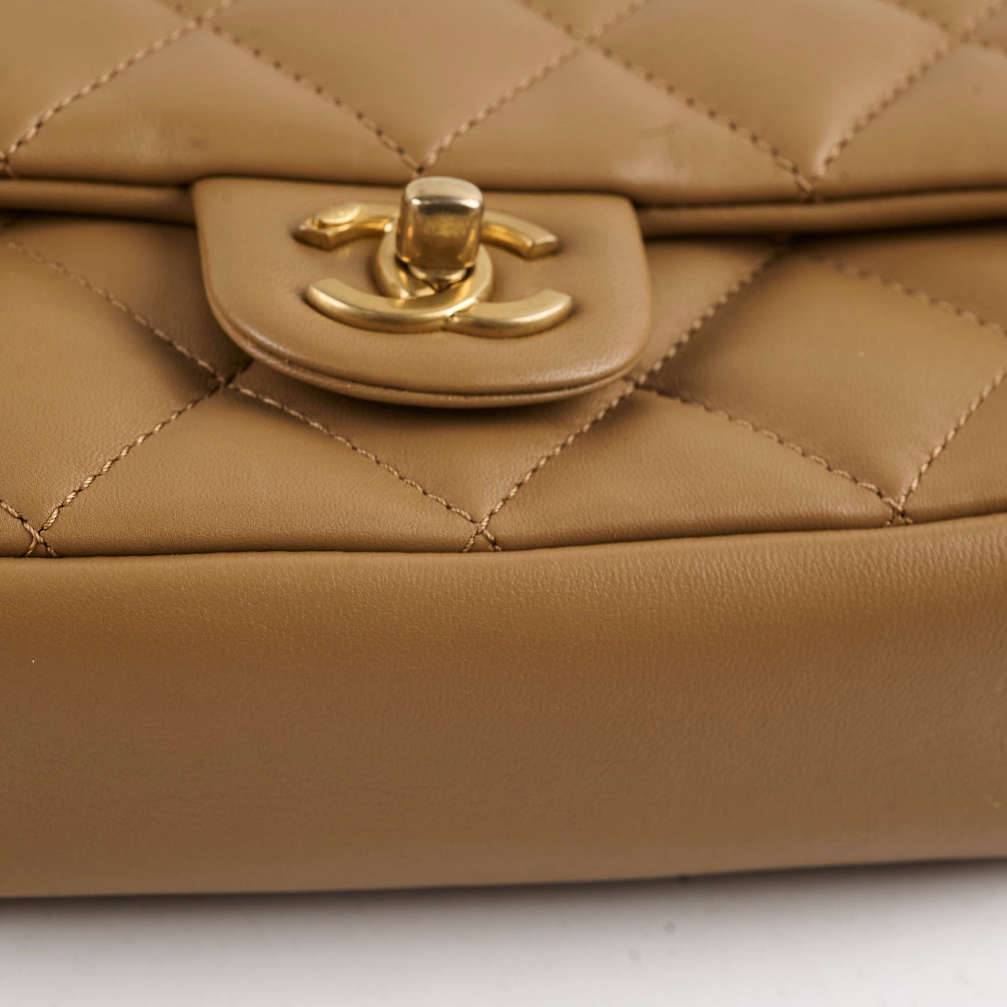 Authentic Chanel Seasonal Flap Bag in Dark Beige with Microchip - Luxury Designer Handbag for Women, Perfect for Parties, Date Nights & Special Occasions