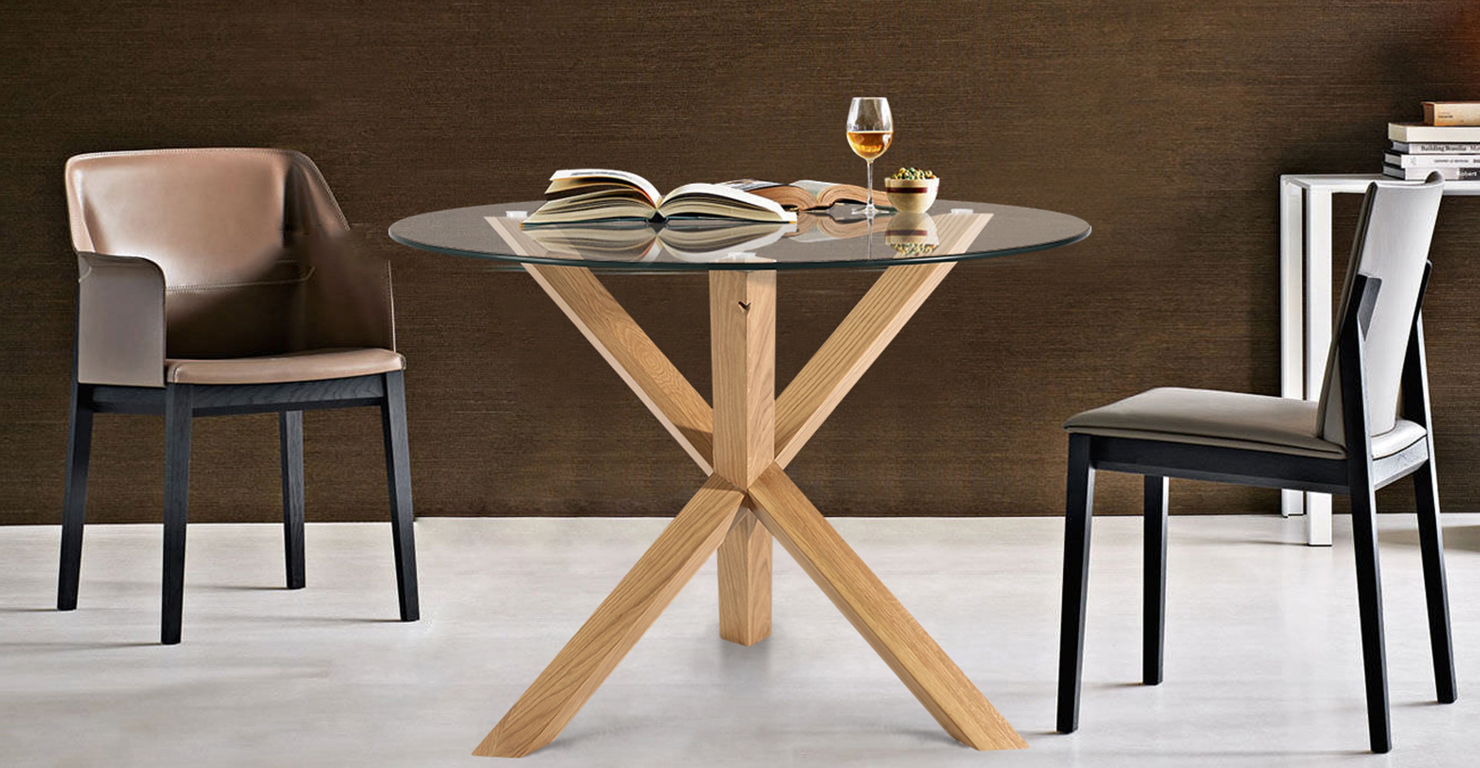 Kennedy 37.4 Inch Round Dining Table - Modern Wood Kitchen Table for Small Spaces - Perfect for Breakfast Nook, Apartment Dining, and Cozy Family Meals