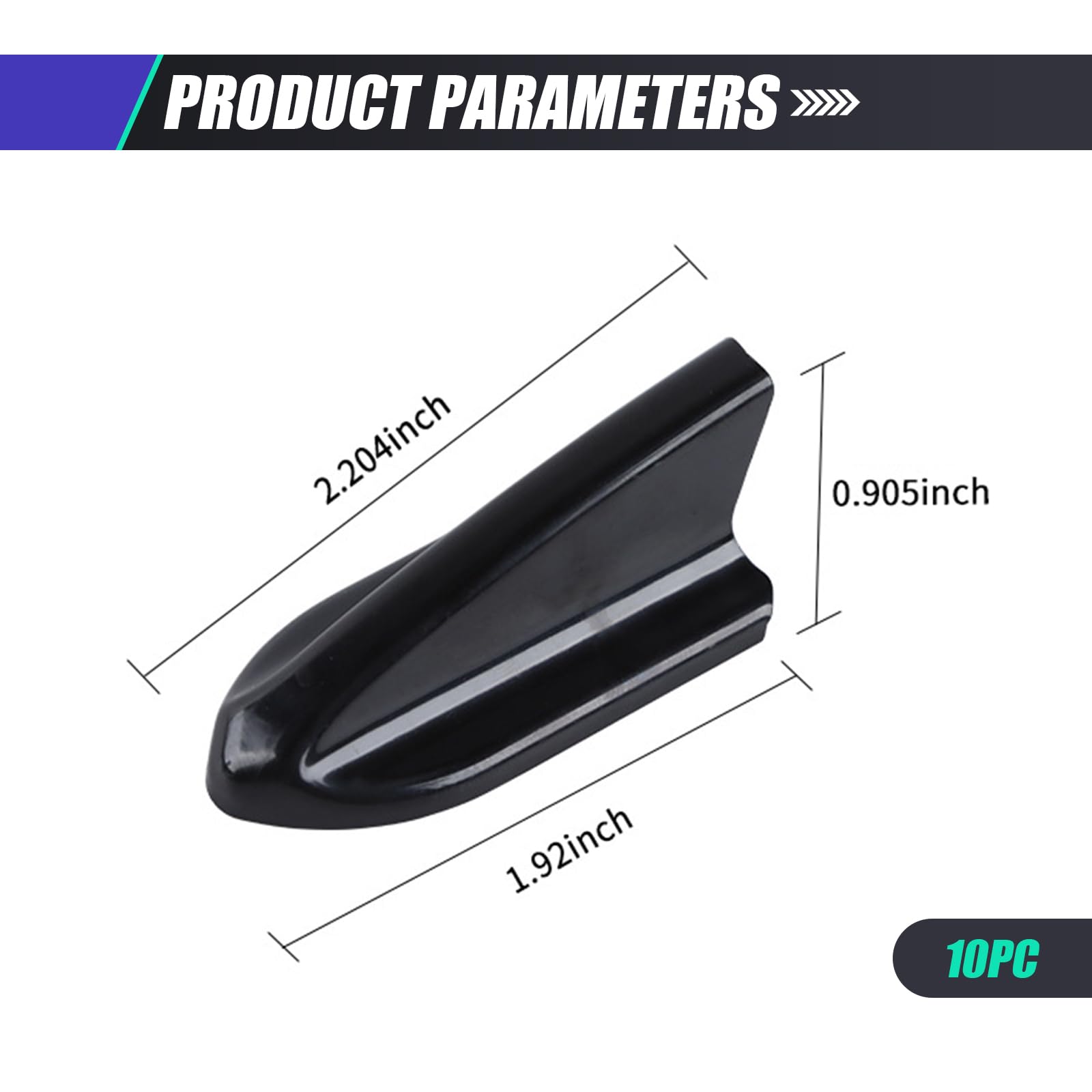 10 Pack Universal Car Shark Fin Antenna Kits - Black Adhesive Roof Decoration for Most Cars, Trucks & Vans - Auto Modification Accessories #2001 | Perfect for Vehicle Customization & Style Enhancement