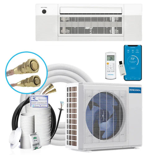MRCOOL DIY Mini Split 18,000 BTU Single Zone Ceiling Cassette Ductless Air Conditioner & Heat Pump with 25ft Installation Kit - Energy Efficient Cooling & Heating Solution for Home, Office or Garage (DIY 18 HP CASS 230C25)