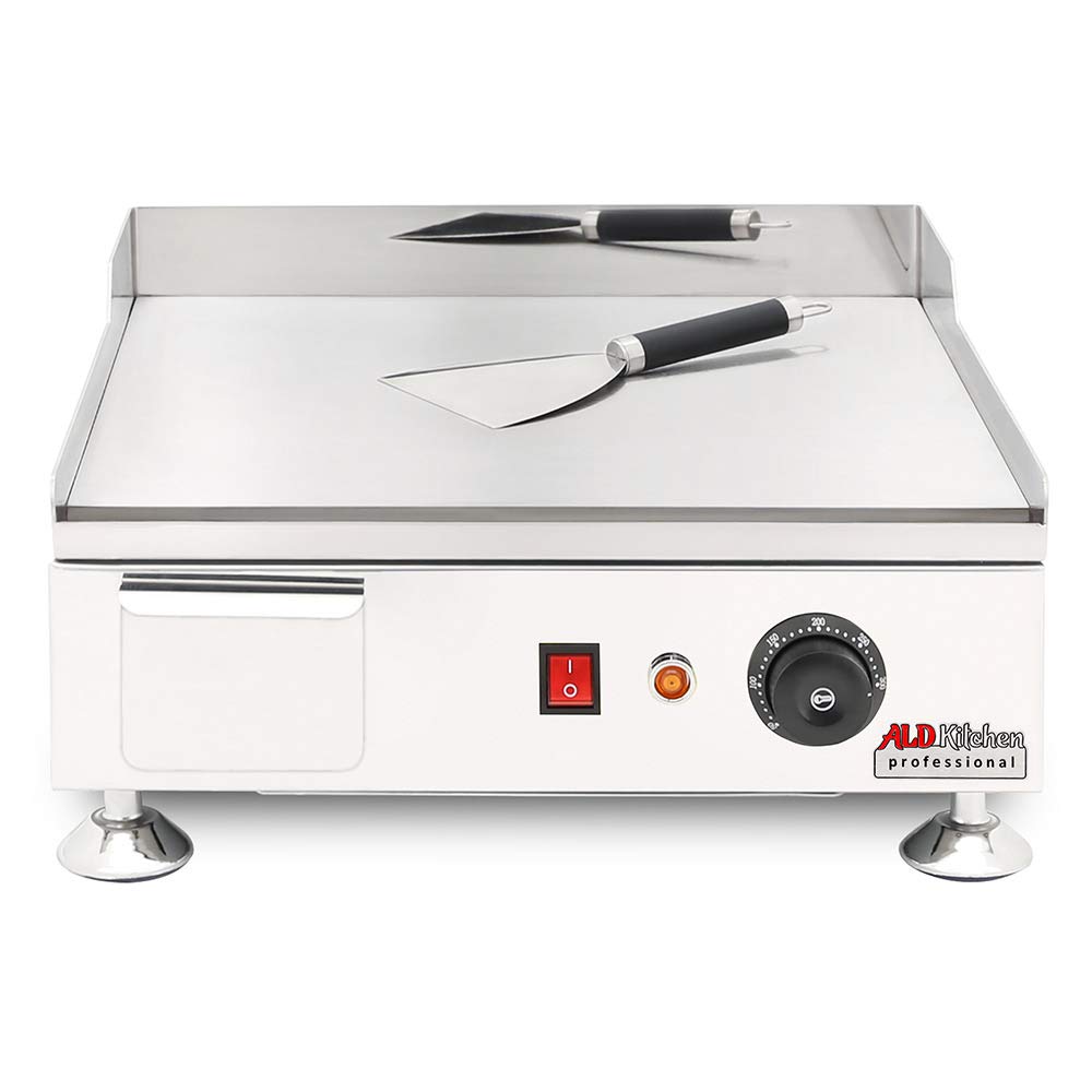 ALDKitchen Flat Top Griddle - Teppanyaki Grill with Manual Control, No Plug Needed, 110V, 16