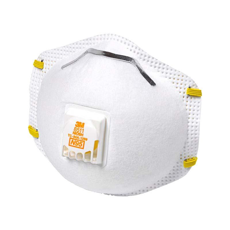 3M 8511 N95 Dust Respirator with Exhalation Valve - 10-Pack for Woodworking, Construction & DIY Projects