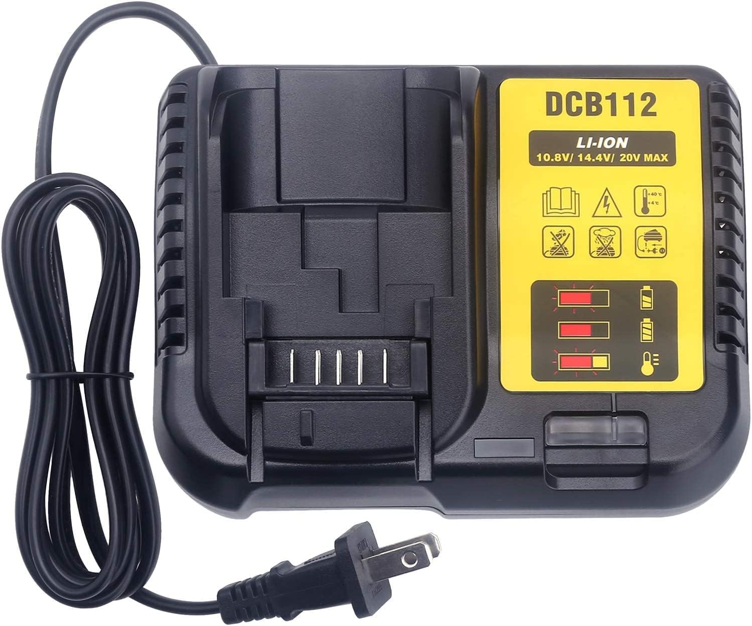 DCB112 Rapid Charger for DeWalt 12V-20V MAX Lithium Batteries | Fast Charging Power Tool Battery Pack | Ideal for Drills, Saws & Cordless Tools