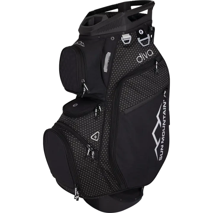 Sun Mountain Diva Cart Bag - Premium Golf Cart Bag for Women with 14-Way Divider, Insulated Cooler Pocket & Multiple Storage - Perfect for Golf Course & Driving Range Use