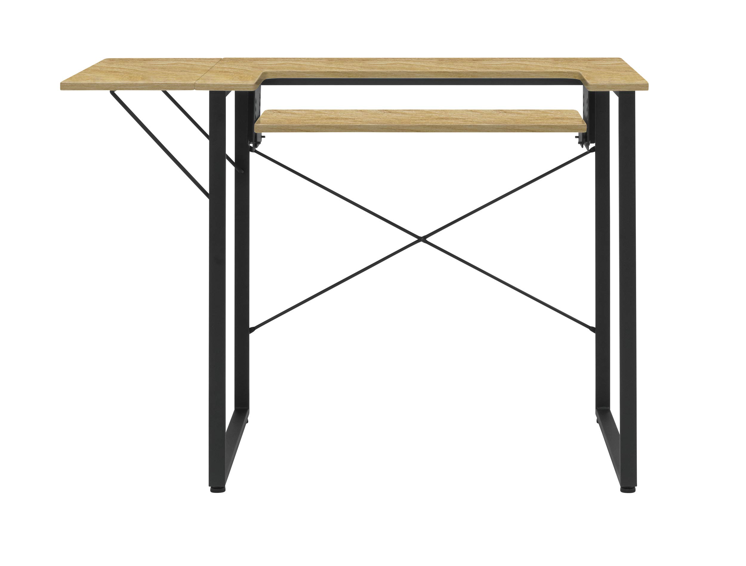 Multipurpose Folding Workstation Desk for Sewing, Crafts, Computers & Gaming - Wood/Metal Construction with Graphite/Ashwood Finish, 41W - Perfect for Home Office, Craft Room & Small Spaces