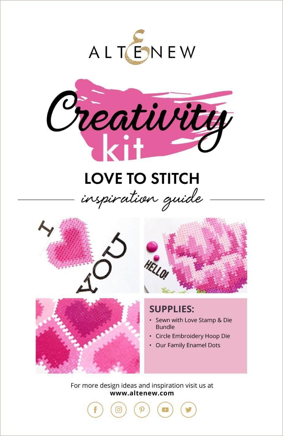 Love To Stitch Creativity Kit - DIY Embroidery Starter Set with Inspiration Guide for Beginners | Perfect for Crafting, Home Decor & Gift Giving