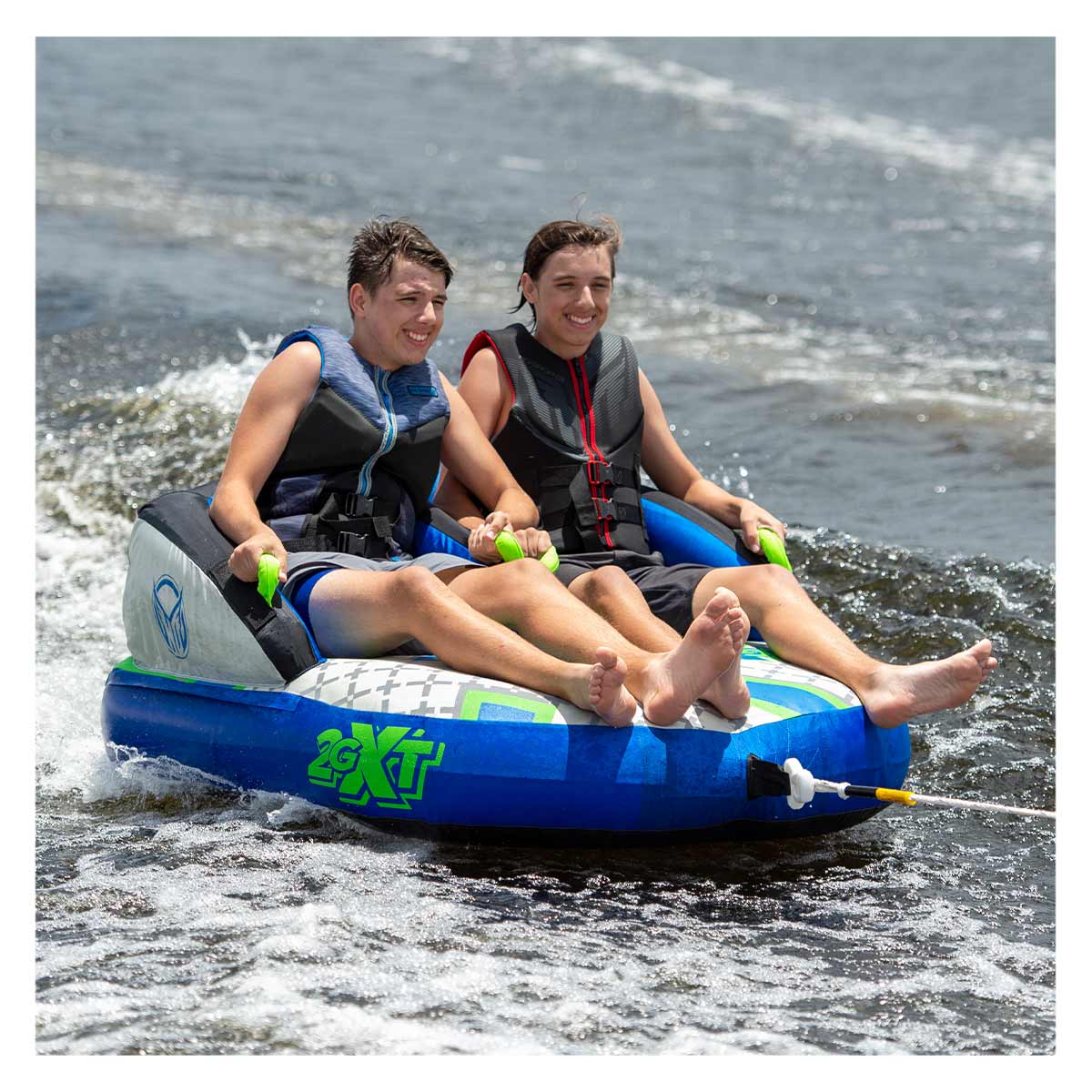 HO Sports 2G XT 2-Rider Towable Tube - Heavy Duty Inflatable Water Tube for Boating, Lakes & Rivers - Perfect for Family Fun & Summer Water Sports