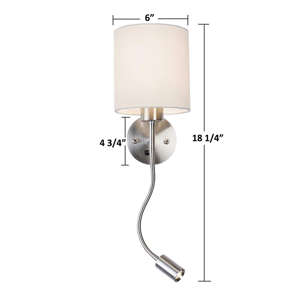 LED Wall Light with USB Charging - Adjustable Reading Lamp for Bedroom, Living Room & Office - Modern Wall Sconce with Bright Lighting & Convenient Charging - Perfect for Night Reading, Workspace Lighting & Home Decor