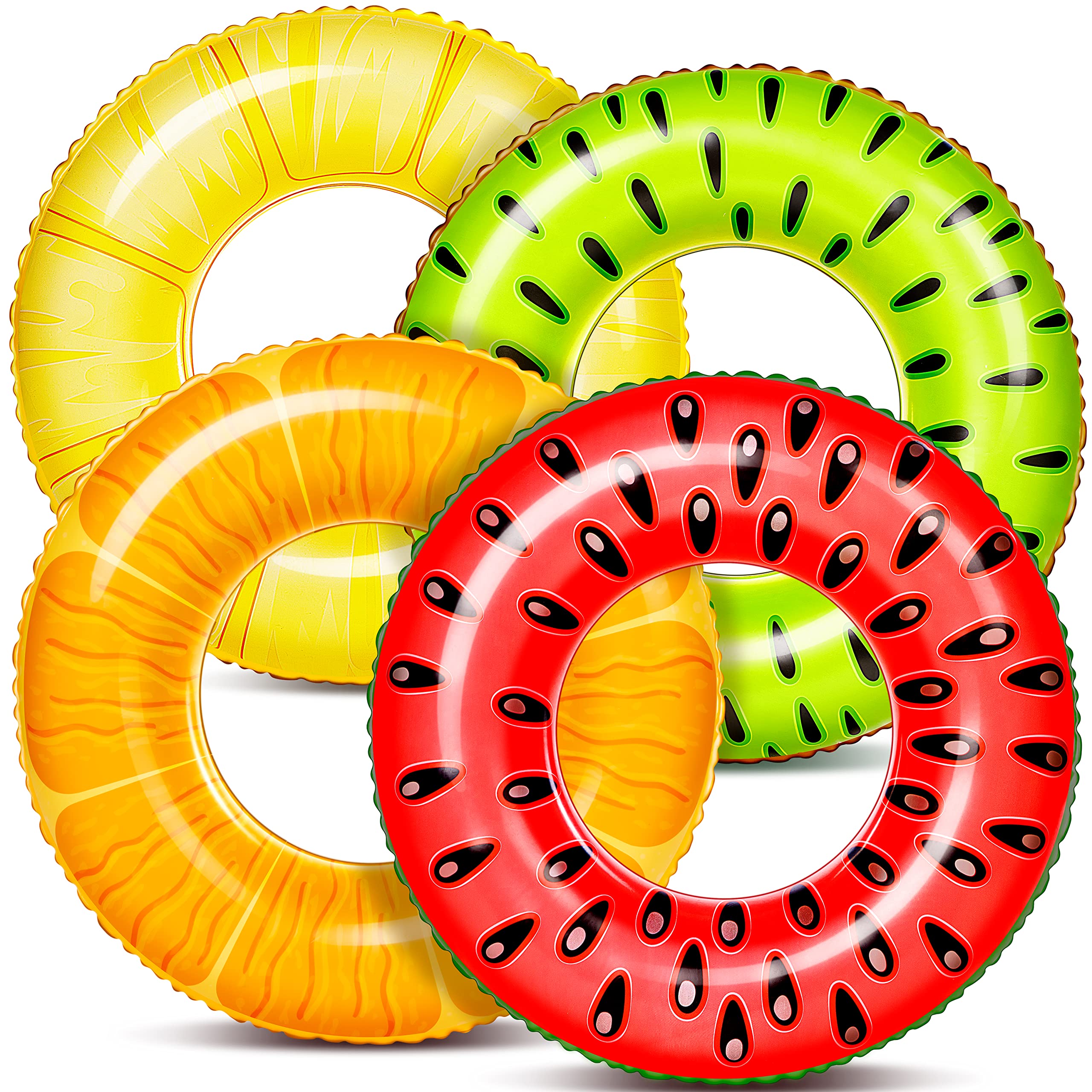 **Sloosh 4-Pack Inflatable Pool Floats & Swim Tubes - Fun Pool & Beach Toys for Kids & Adults - Perfect for Swimming, Parties, and Summer Relaxation**
