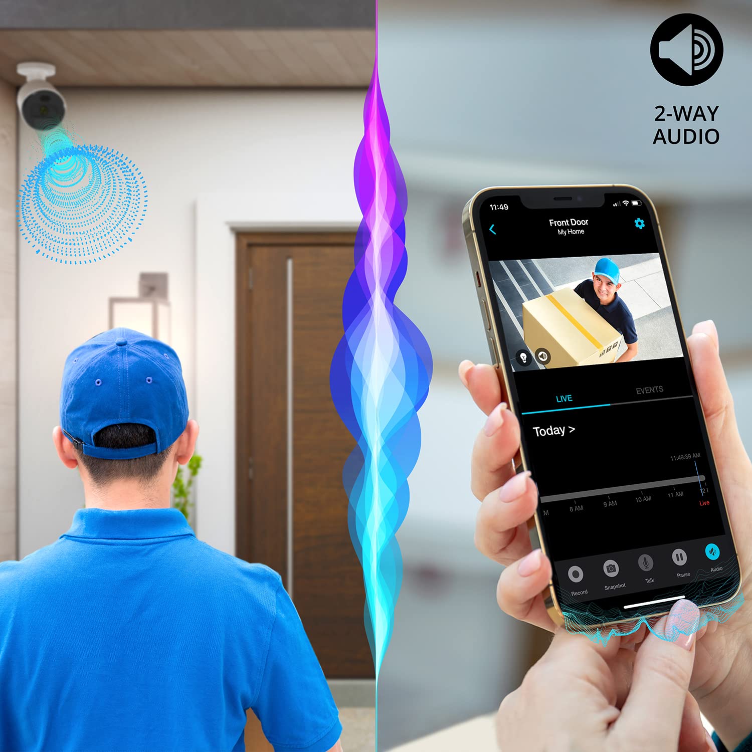 Night Owl Wi-Fi IP 4K HD Indoor/Outdoor Security Camera with 2-Way Audio, Motion Detection, Built-in Siren & Voice Alerts - Perfect for Home Surveillance, Baby Monitoring & Business Security